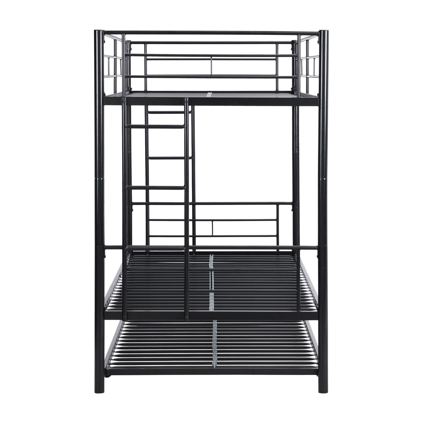 Heavy-Duty Twin Metal Bunk Bed with Trundle and Guard Rail, Multiple Colors | Just Better Bunk Beds