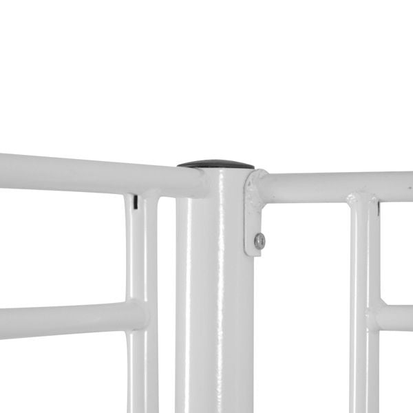 Kids Bedroom Twin Metal Bunk Bed with Ladder, White | Just Better Bunk Beds