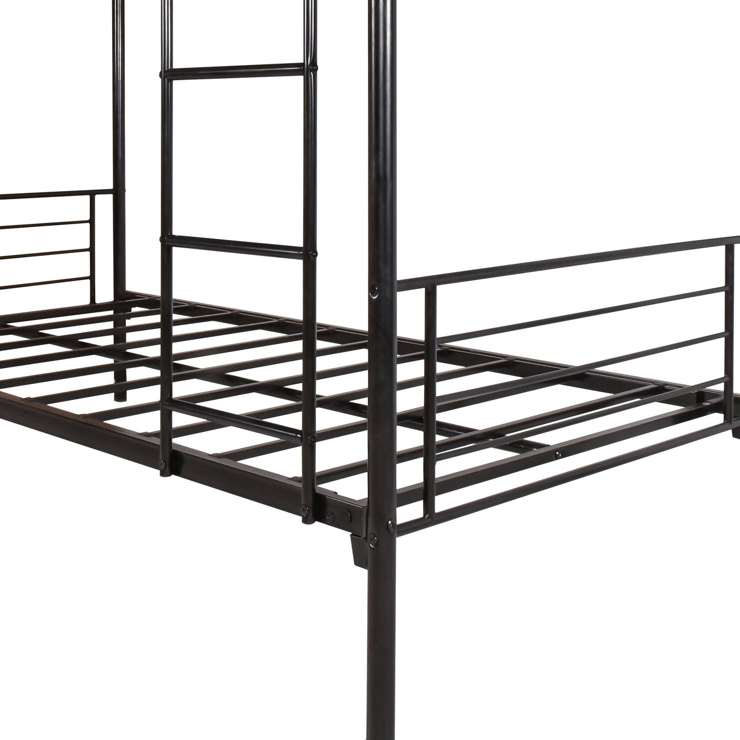 Twin over Twin Bunk Bed,  Metal Frame with Ladder