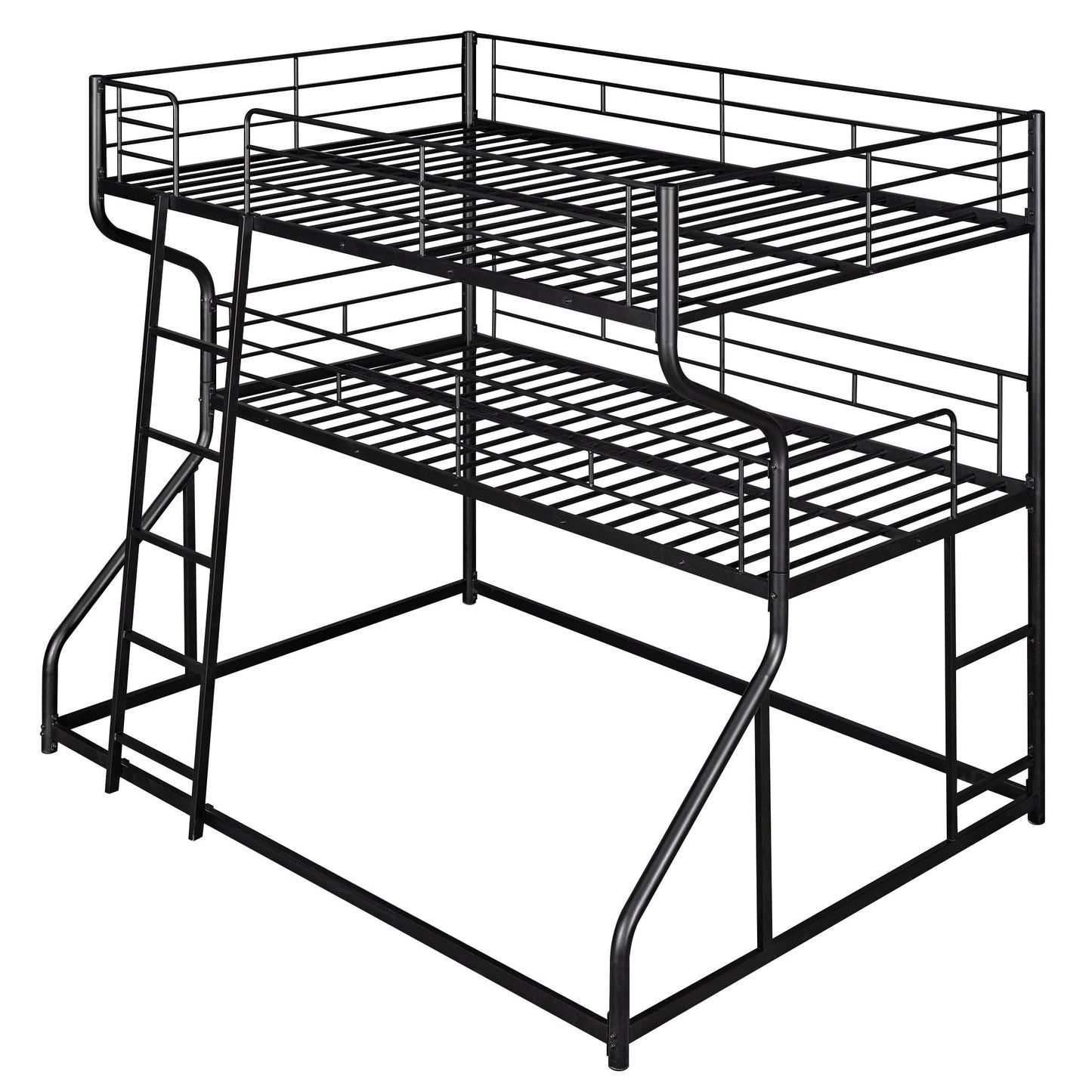 Shared Room Solution Full XL Over Twin XL Over Queen Wood Triple Bunk Bed, White | Just Better Bunk Beds