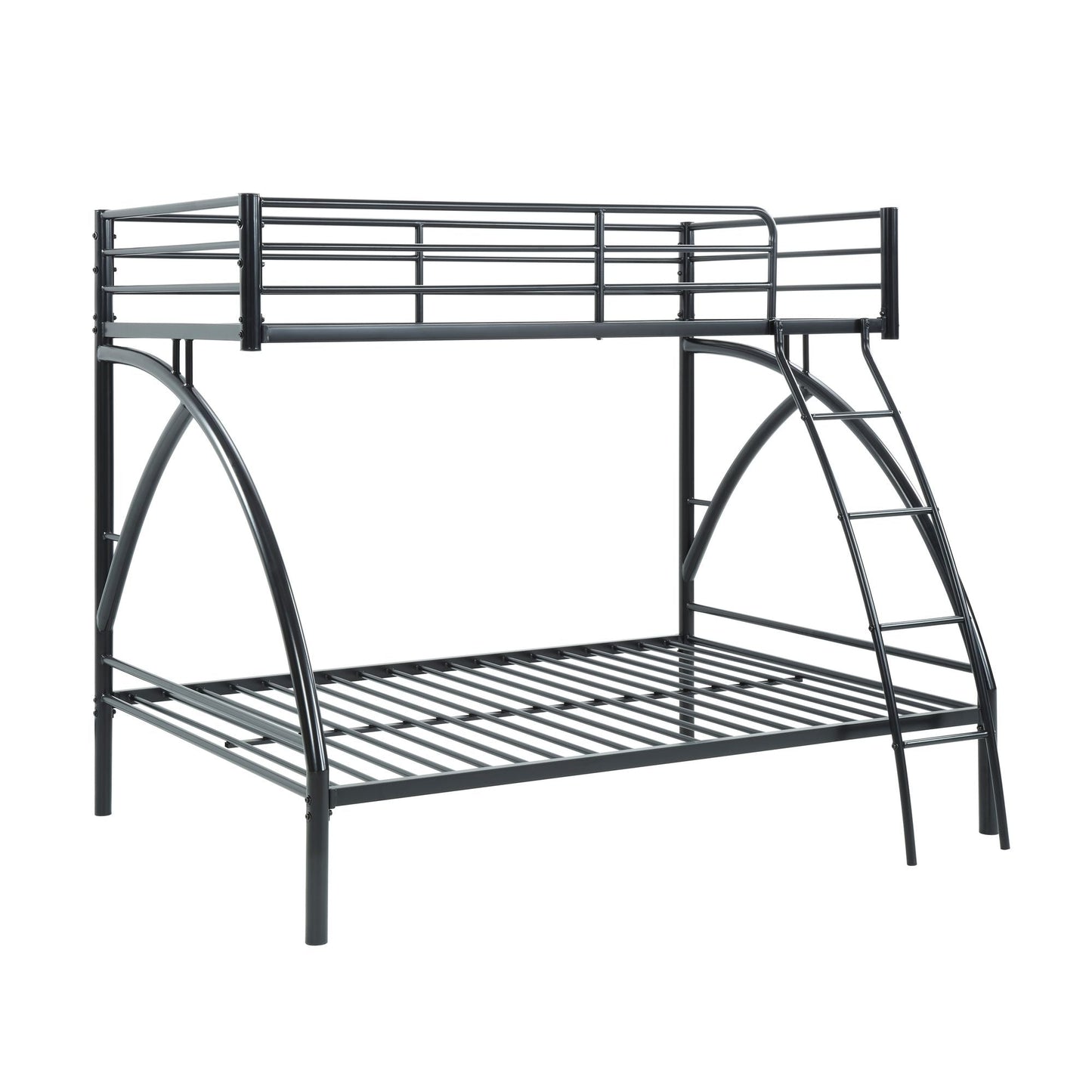 Black Metal Frame Twin/Full Bunk Bed,  Youth Bed,  Youth Bedroom Furniture,  Easy Assembly
