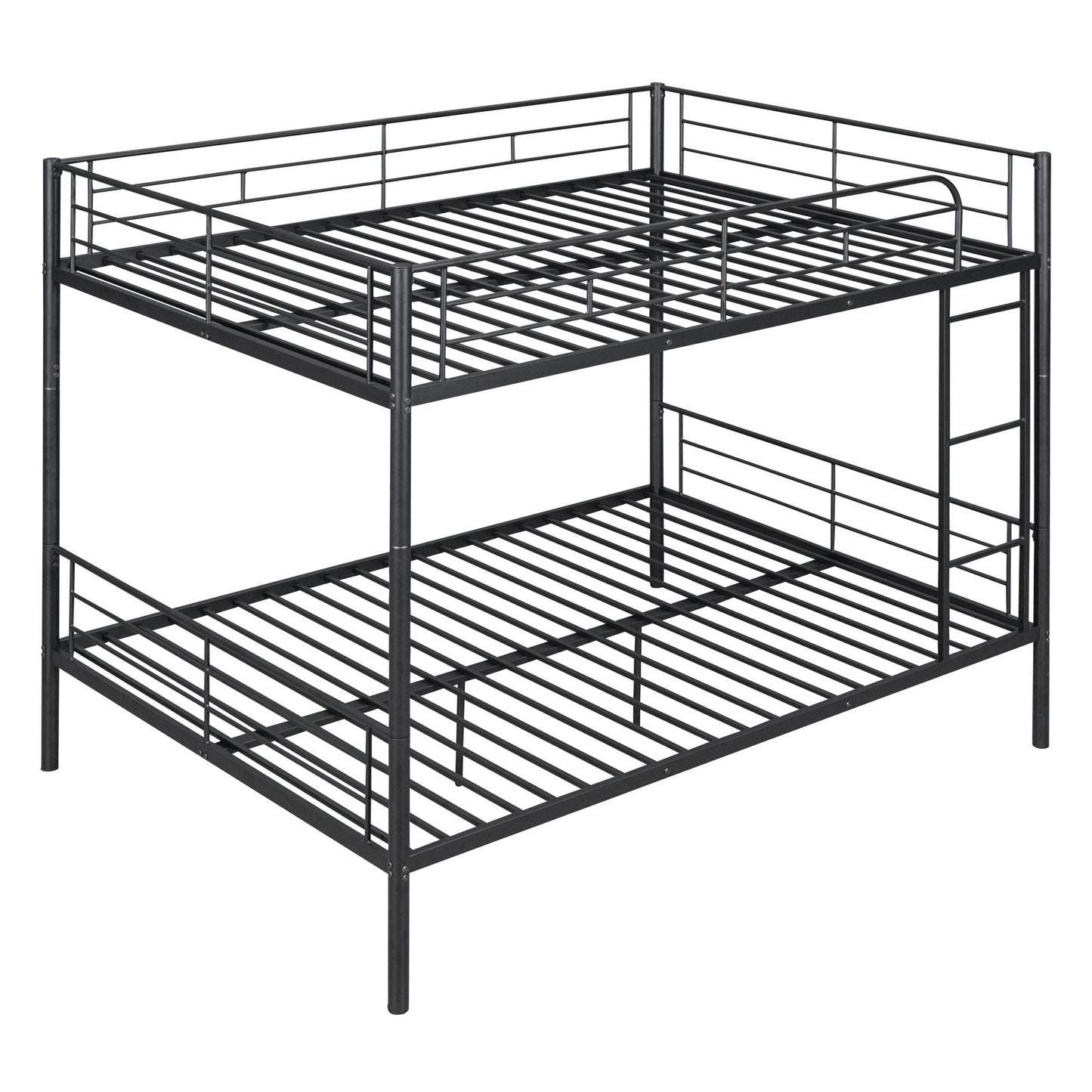 Space-Saving Full Over Full Metal Bunk Bed, Available in Black, Silver, and White | Just Better Bunk Beds