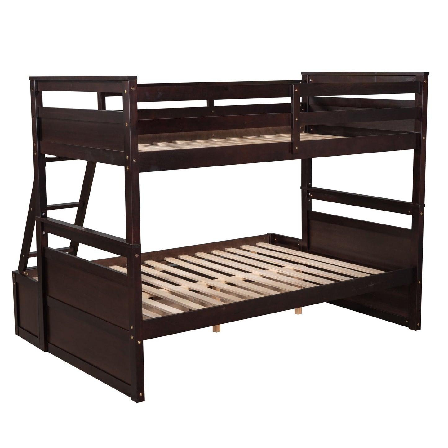 Space-Saving Twin Over Full Wood Bunk Bed with Storage, White | Just Better Bunk Beds