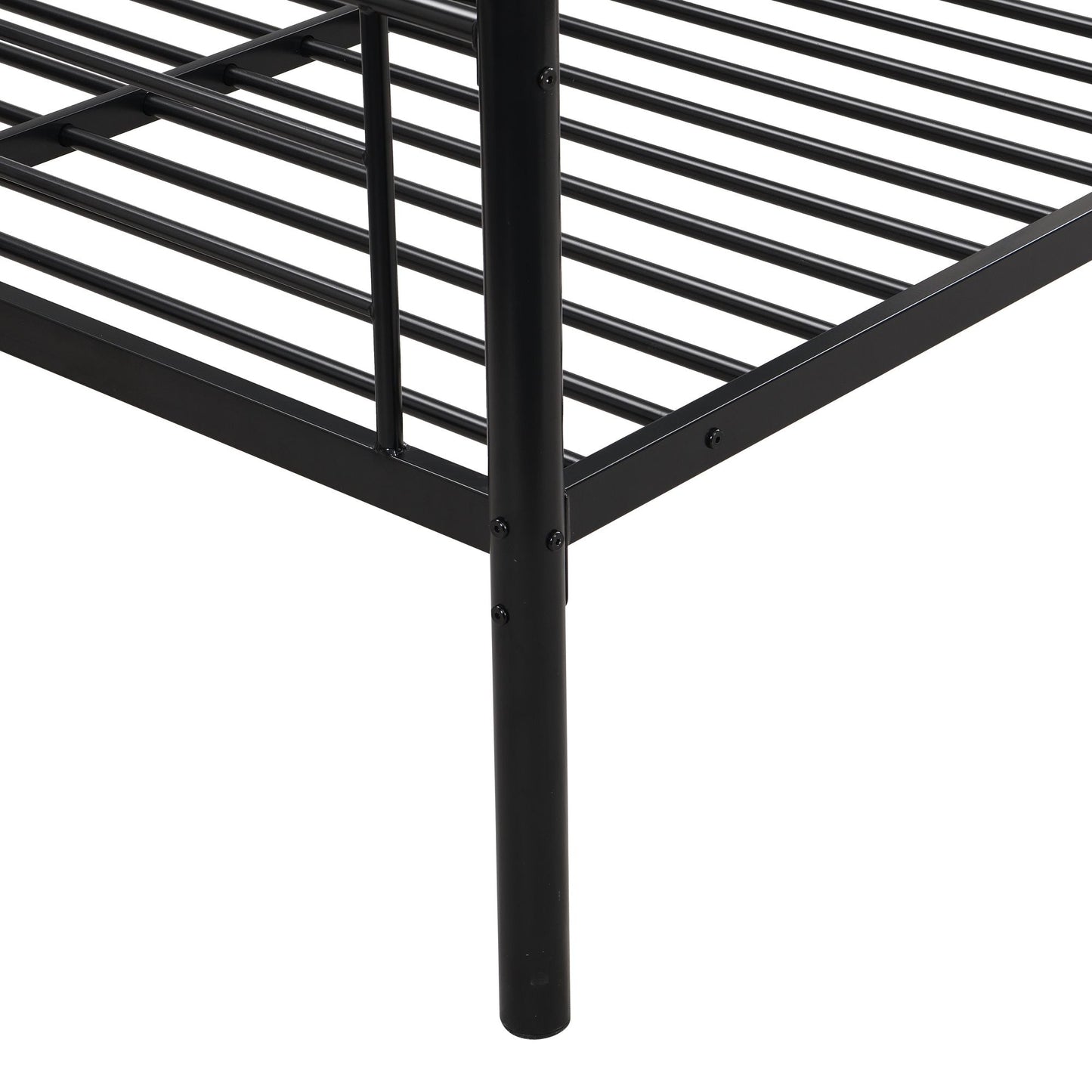 Twin Over Full with trundle Metal Bunk Bed ,  No Box Spring Needed,  Easy Assemble