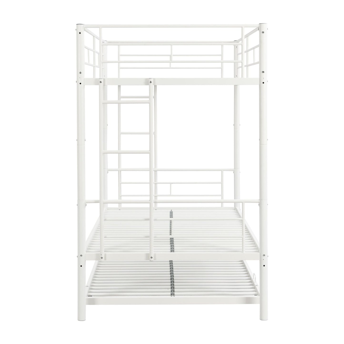 Heavy-Duty Twin Metal Bunk Bed with Trundle and Guard Rail, Multiple Colors | Just Better Bunk Beds