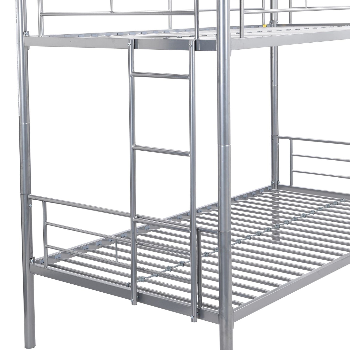 Heavy-Duty Twin Metal Bunk Bed with Trundle and Guard Rail, Multiple Colors | Just Better Bunk Beds