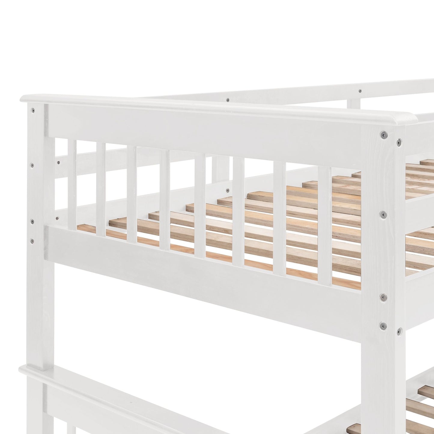 Stairway Twin-Over-Full Bunk Bed with Drawer,  Storage and Guard Rail for Bedroom,  Dorm,  for Adults,  White