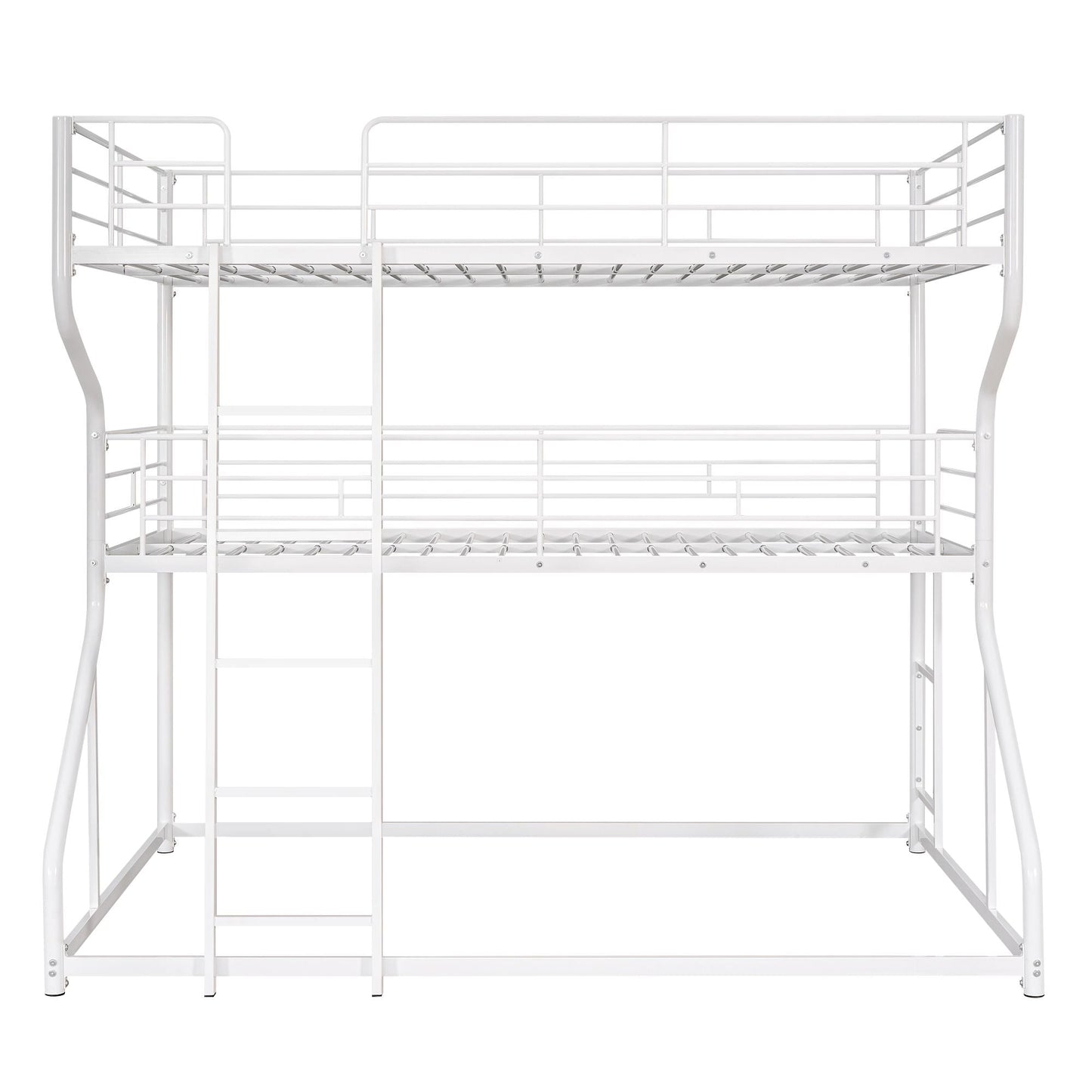 Shared Room Solution Full XL Over Twin XL Over Queen Wood Triple Bunk Bed, White | Just Better Bunk Beds
