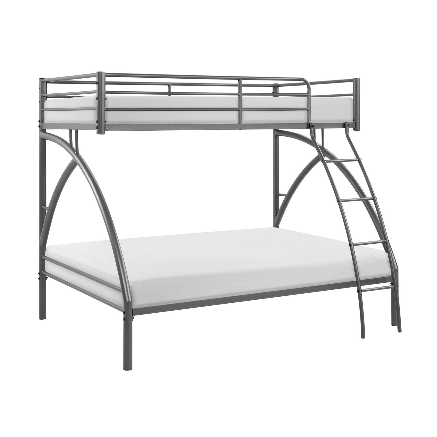 Youth Space-Saving Twin Over Full Metal Bunk Bed, Gray | Just Better Bunk Beds