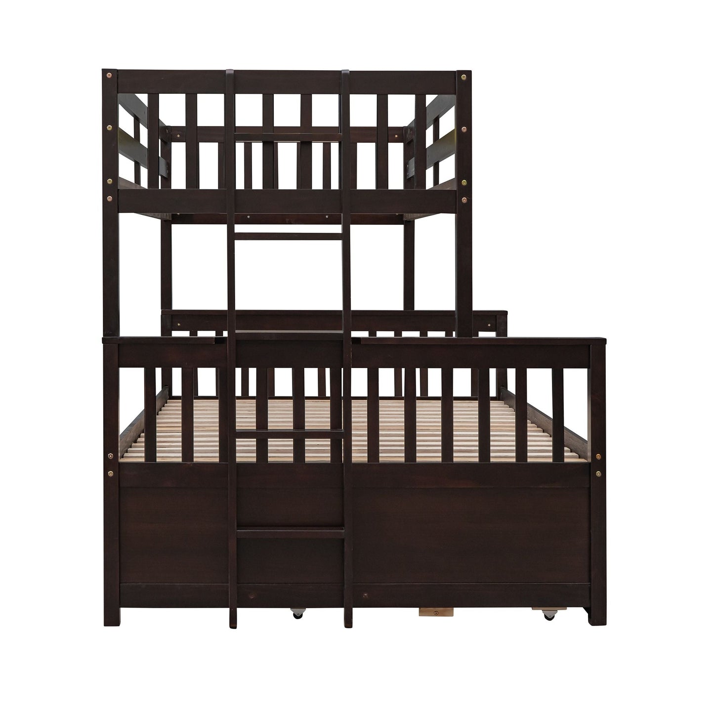 Versatile Twin Over Full Wood Bunk Bed, White with Trundle and Drawers | Just Better Bunk Beds
