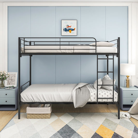 Twin over Twin Bunk Bed,  Metal Frame with Ladder