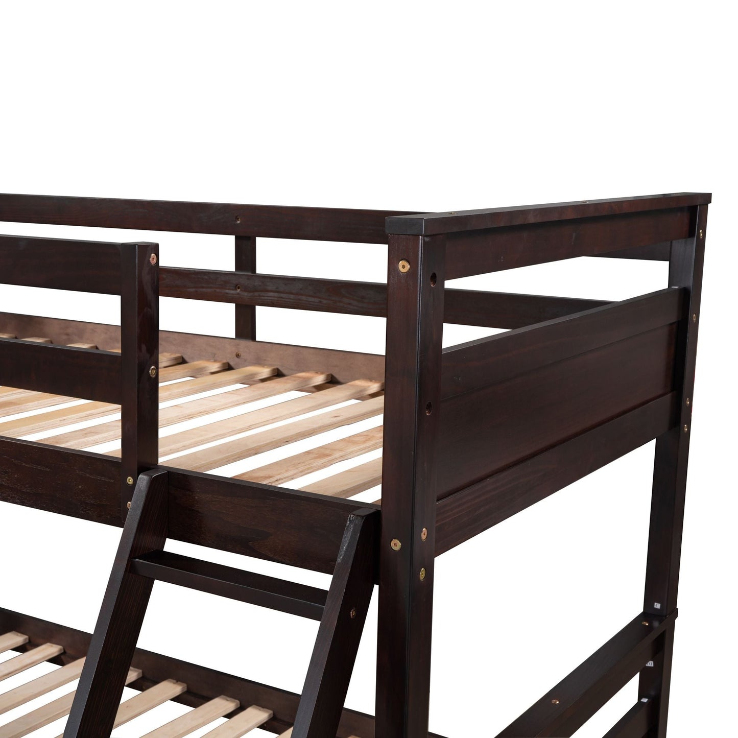 Space-Saving Twin Over Full Wood Bunk Bed with Storage, White | Just Better Bunk Beds
