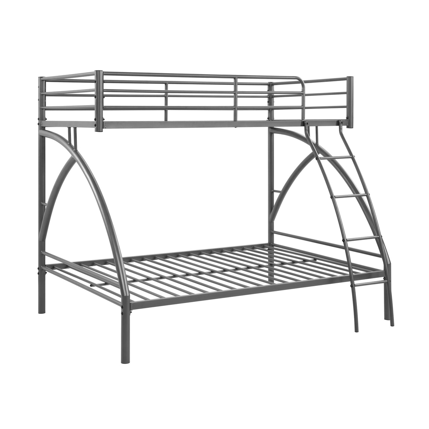 Youth Space-Saving Twin Over Full Metal Bunk Bed, Gray | Just Better Bunk Beds