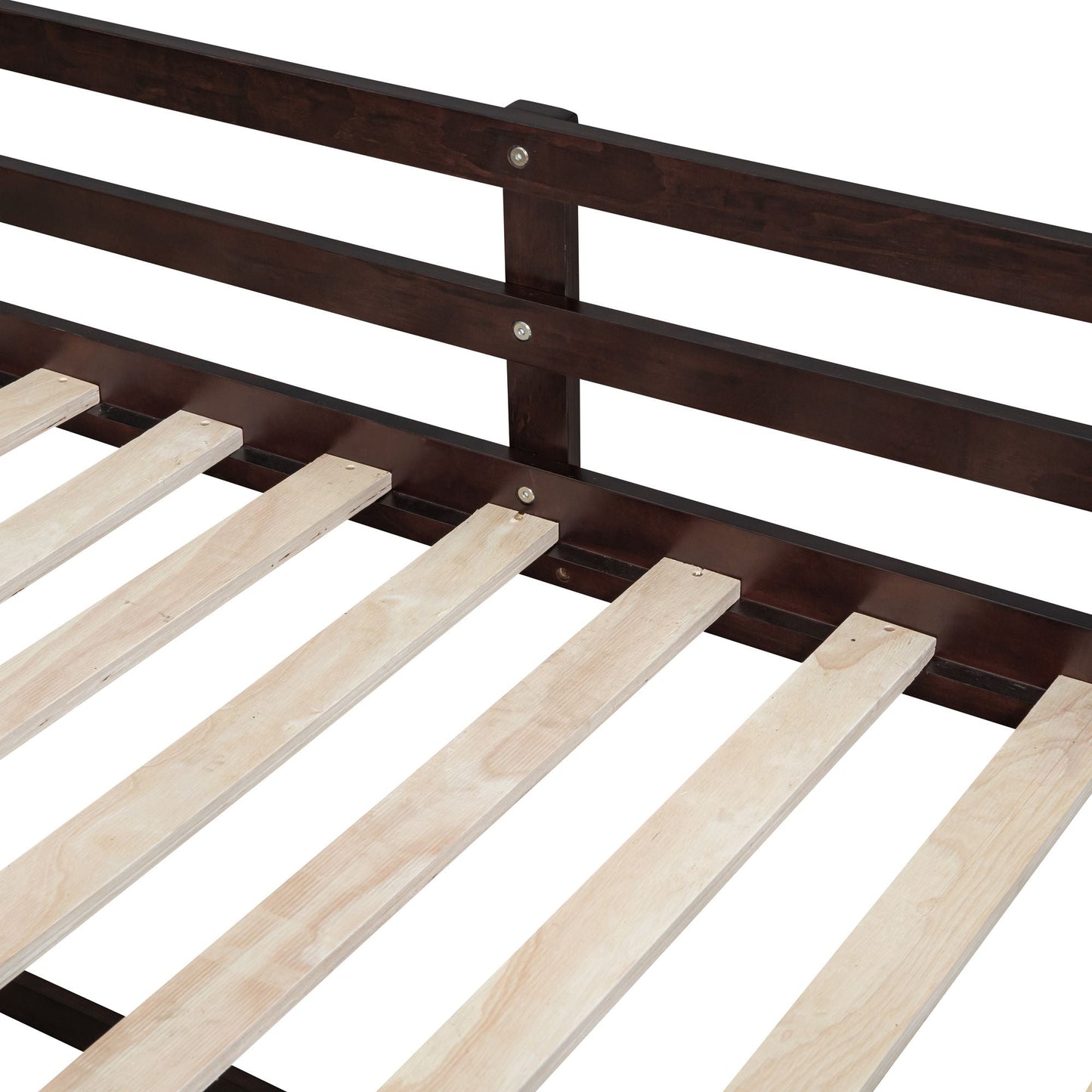 Space-Saving Twin Low Loft Wood Bed with Rolling Desk, Shelf, Drawers, White | Just Better Bunk Beds
