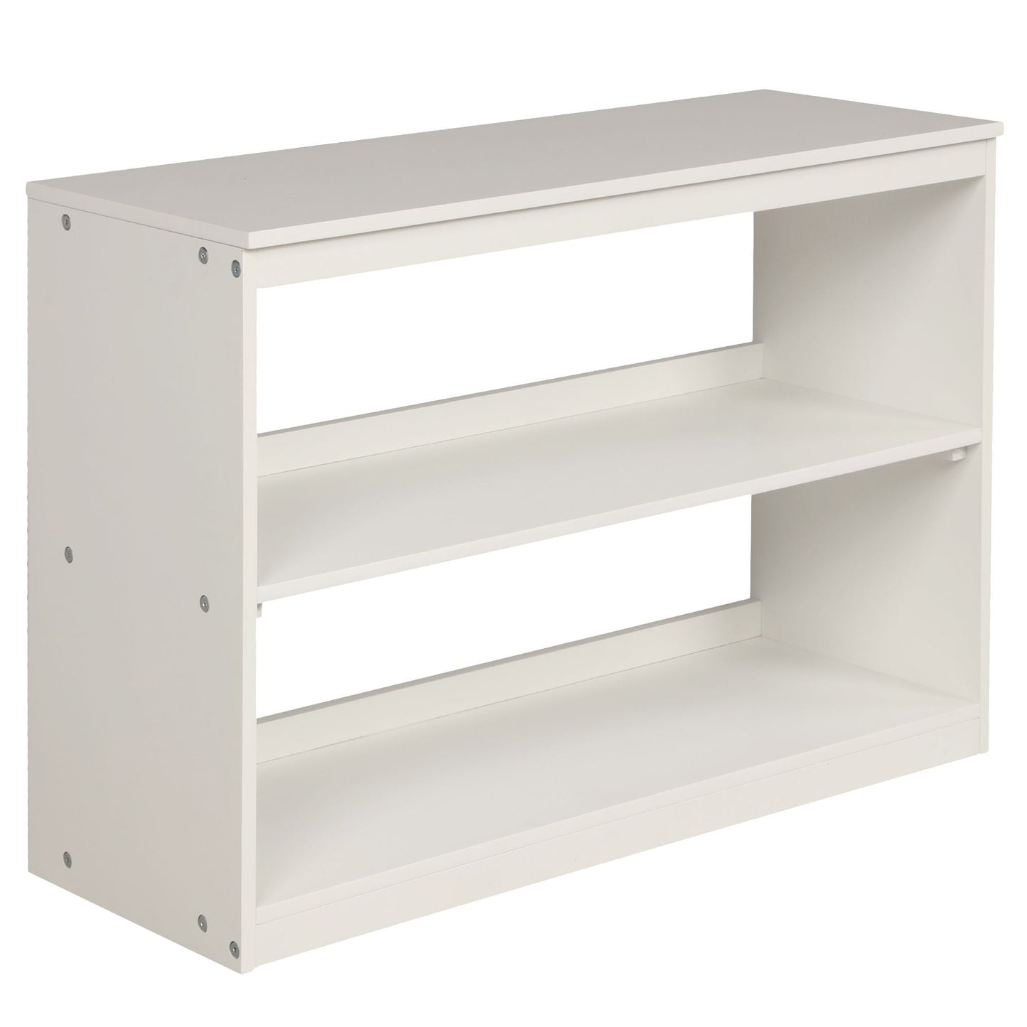 Kids Bedroom Twin Wood Loft Bed with Cabinet and Rolling Desk, White | Just Better Bunk Beds
