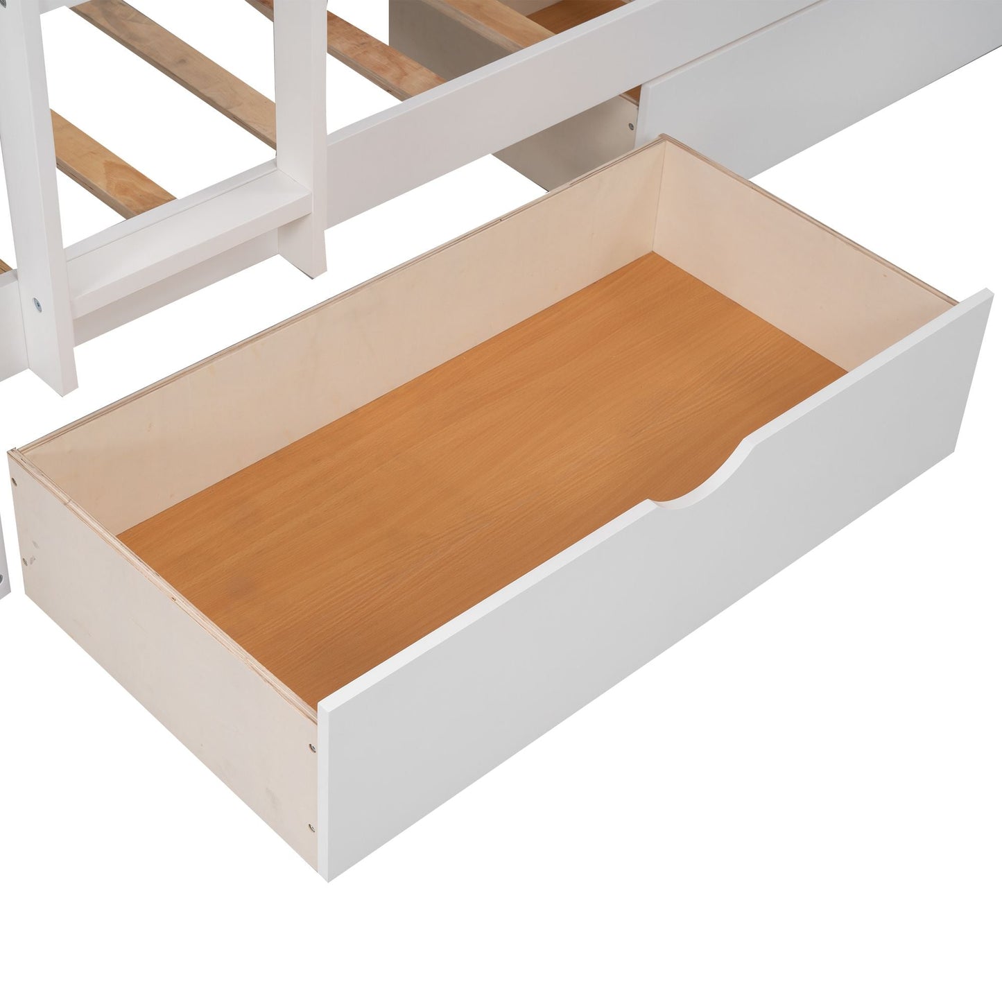 Loft Style Twin Wood Bunk Bed with Two Drawers, Gray | Just Better Bunk Beds