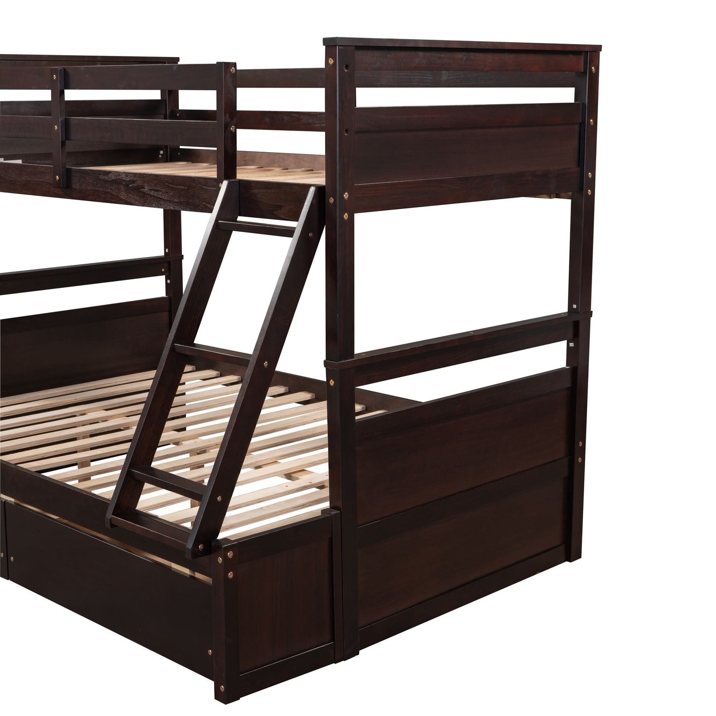 Space-Saving Twin Over Full Wood Bunk Bed with Storage, White | Just Better Bunk Beds