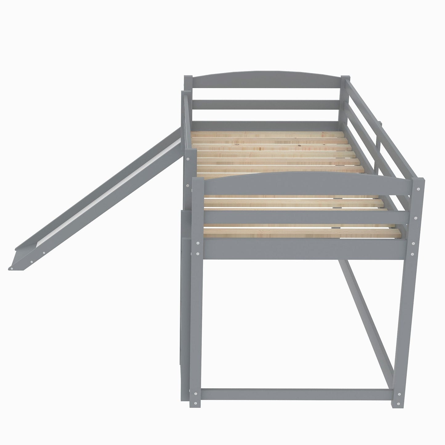 Twin over Twin Bunk Bed with Convertible Slide and Ladder