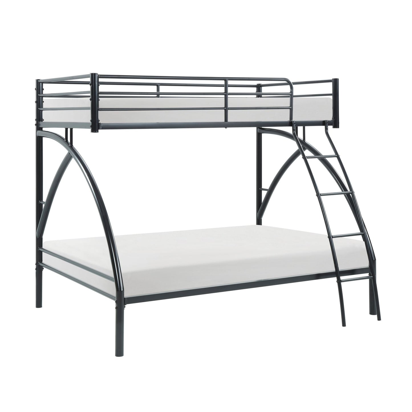 Black Metal Frame Twin/Full Bunk Bed,  Youth Bed,  Youth Bedroom Furniture,  Easy Assembly