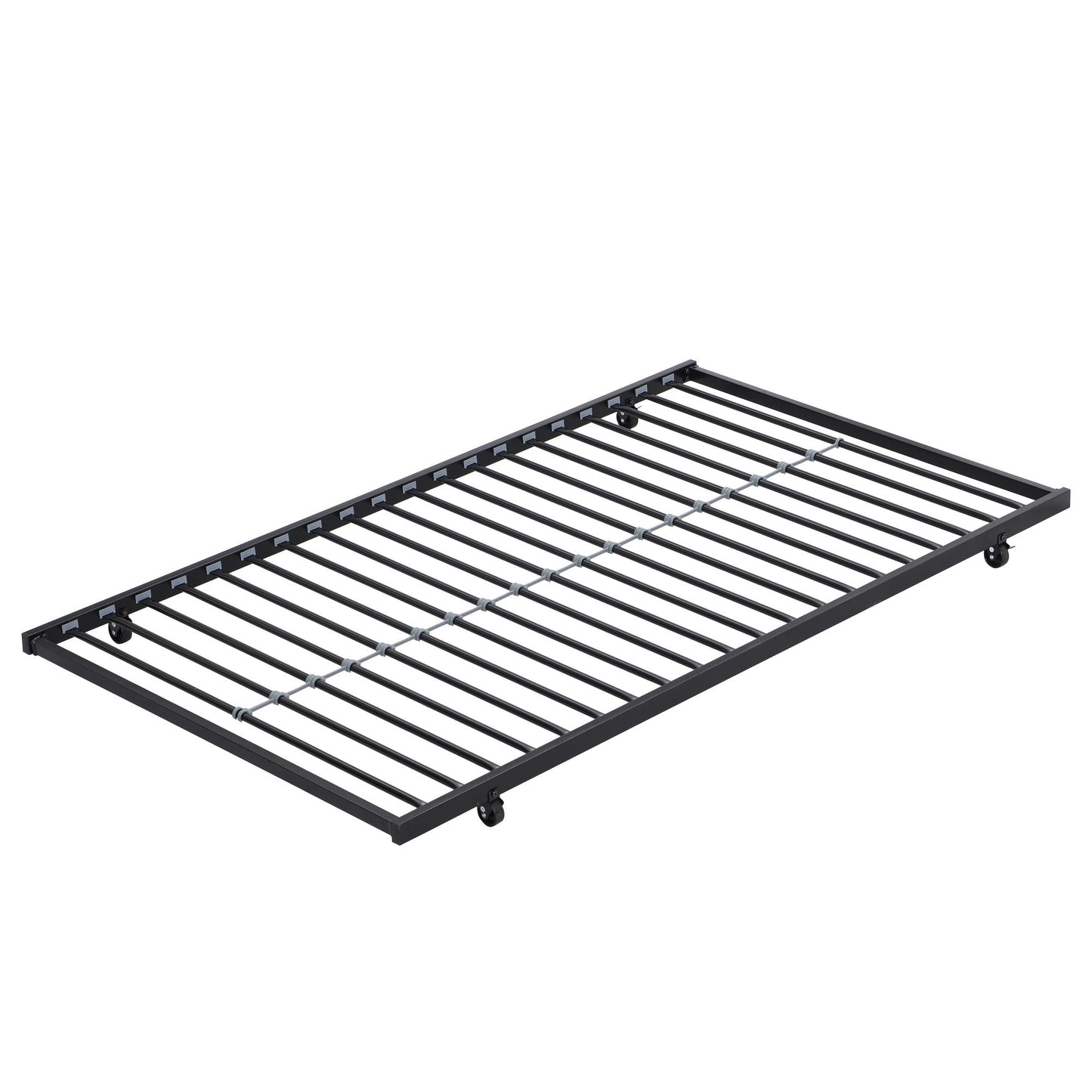Heavy-Duty Twin Metal Bunk Bed with Trundle and Guard Rail, Multiple Colors | Just Better Bunk Beds