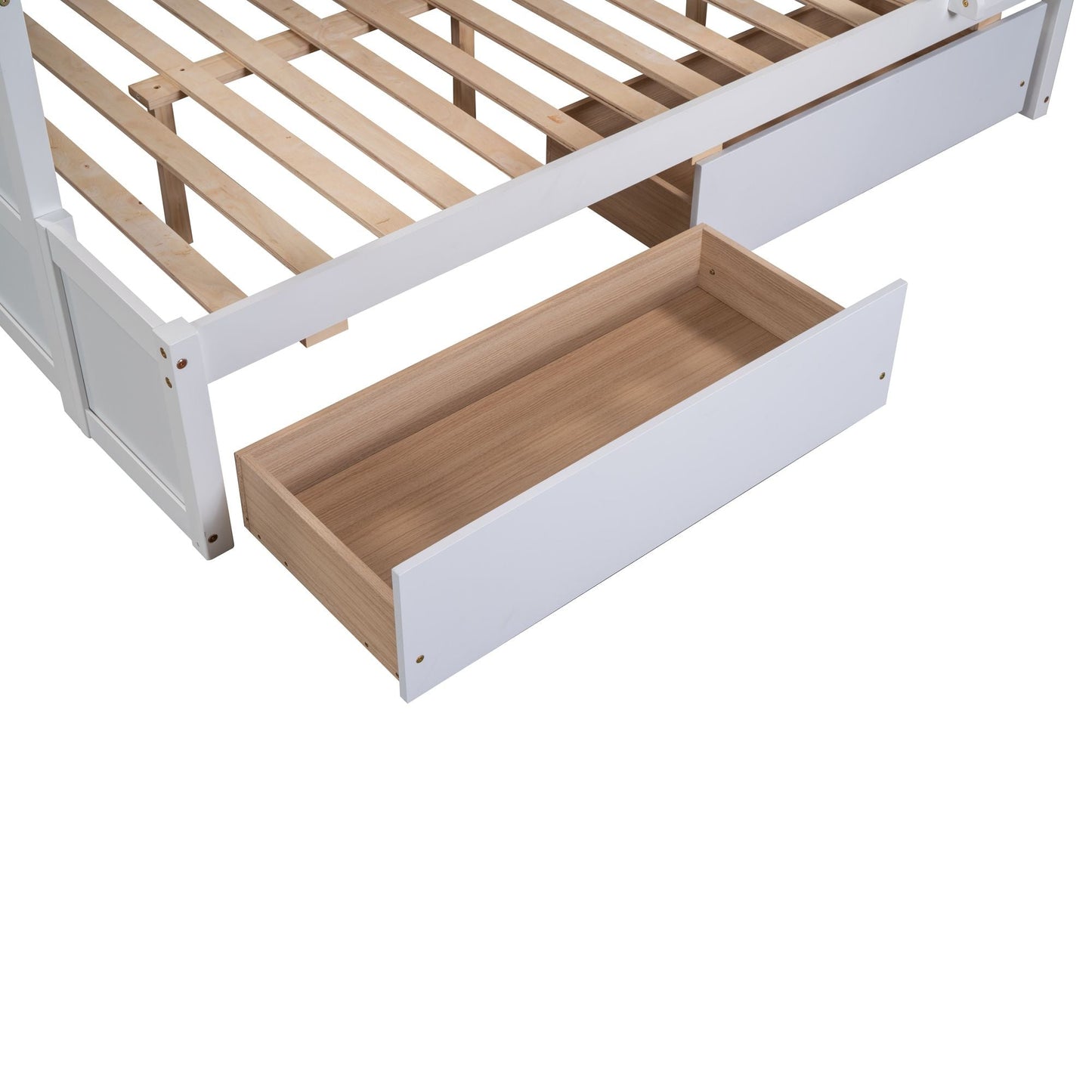 Space-Saving Twin Over Full Wood Bunk Bed with Storage, White | Just Better Bunk Beds
