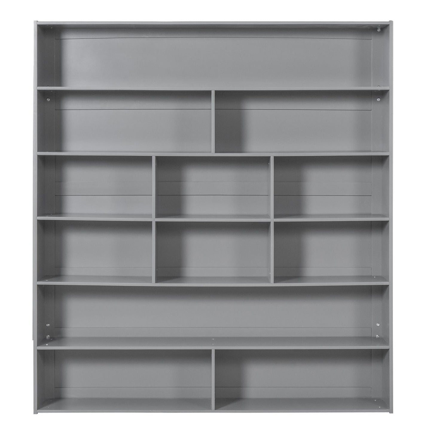 Storage Full Over Full Wood Bunk Bed with 2 Drawers and Multi-Layer Cabinet, Gray | Just Better Bunk Beds
