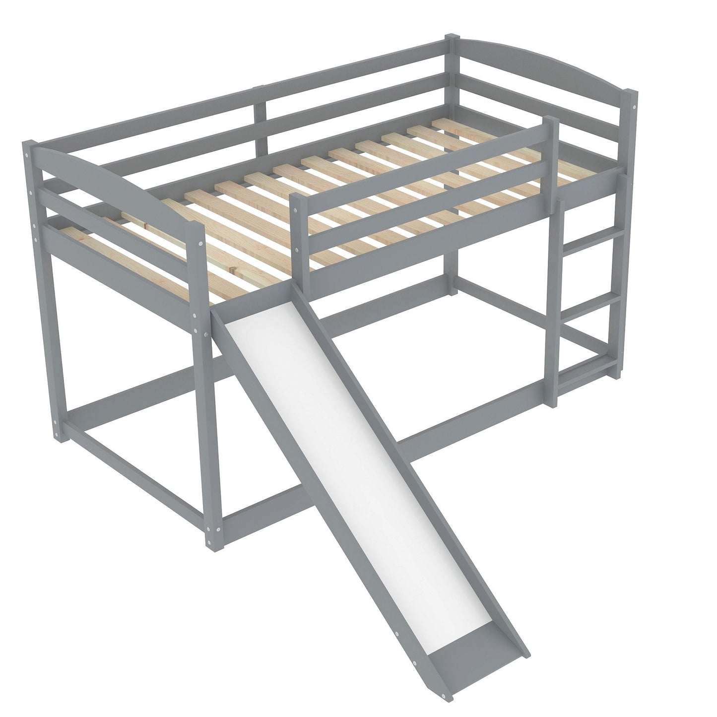 Twin over Twin Bunk Bed with Convertible Slide and Ladder