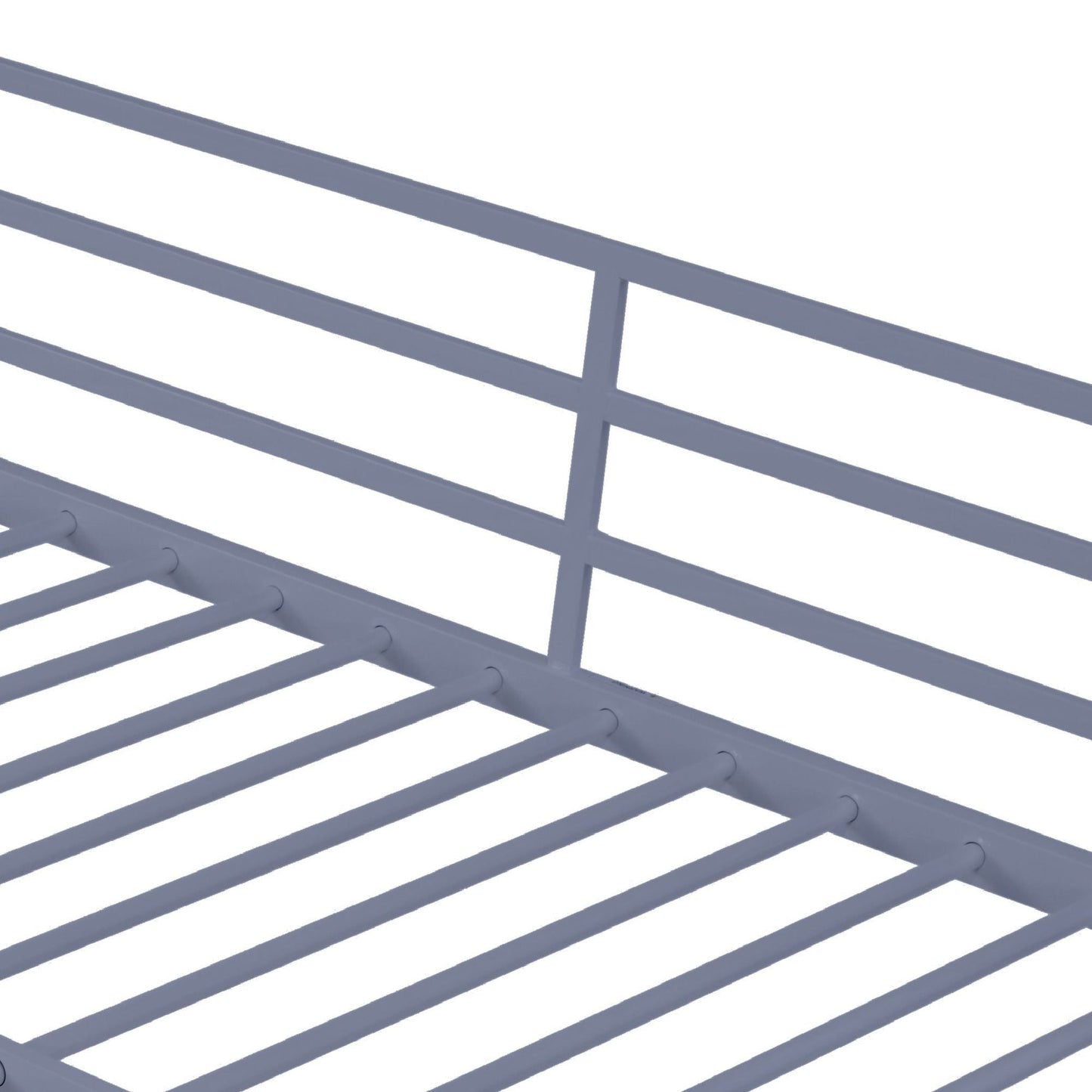 Heavy-Duty Full Metal Loft Bed with Guard Rails and Ladder, Gray | Just Better Bunk Beds