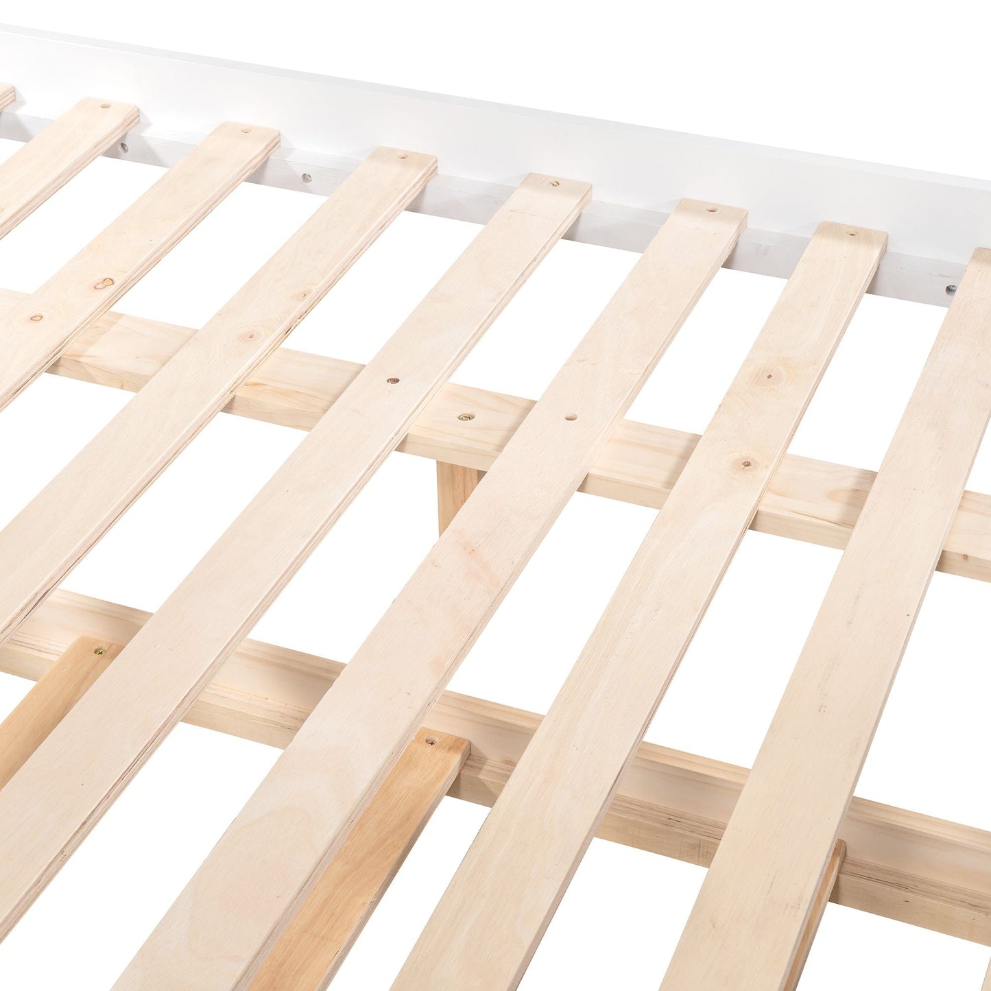 Shared Room Solution Full Over Full Wood Bunk Bed with Twin Trundle, White | Just Better Bunk Beds