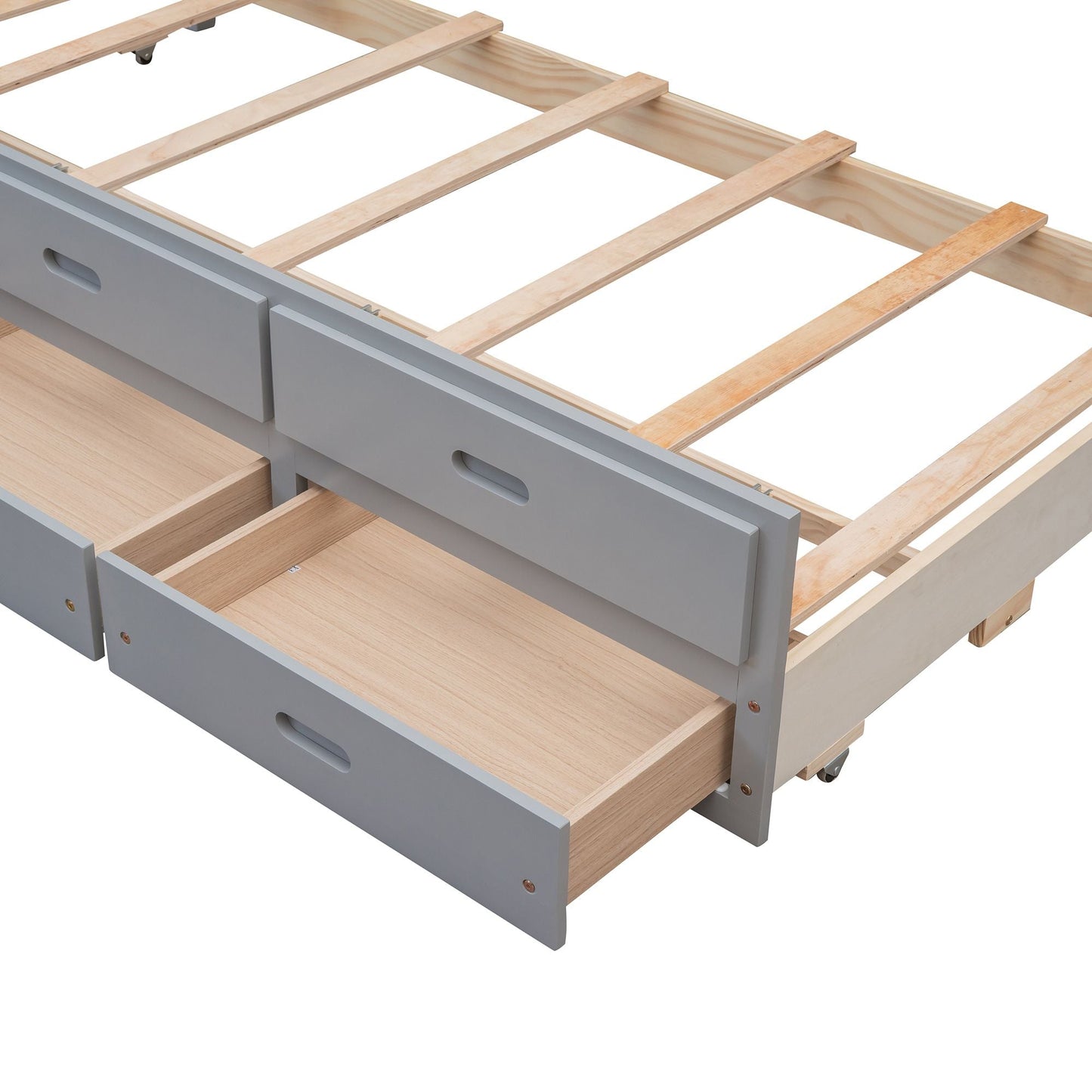Versatile Twin Over Full Wood Bunk Bed, White with Trundle and Drawers | Just Better Bunk Beds