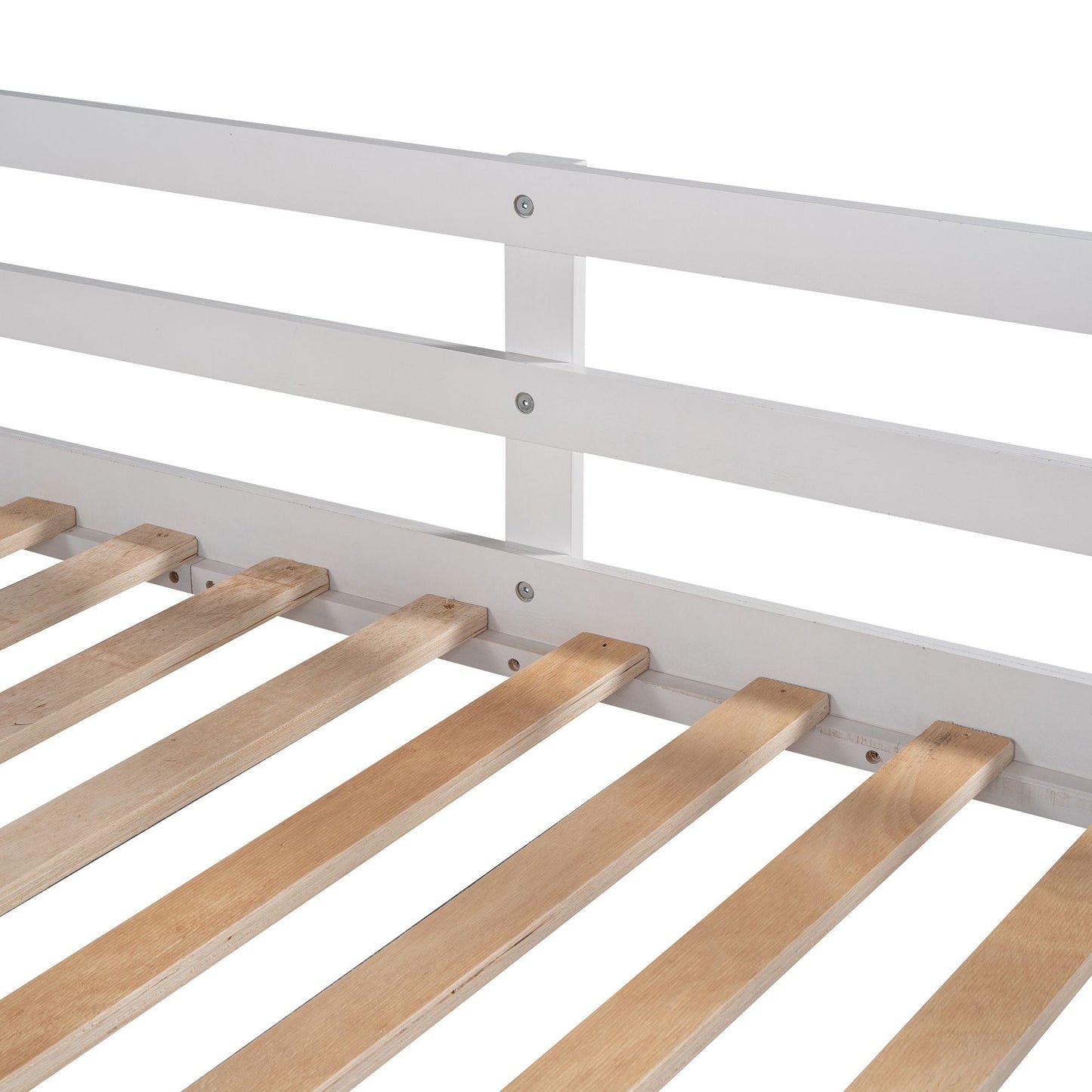 Space-Saving Twin Over Twin Wood Bunk Bed with Twin Trundle and 3 Storage Stairs, White | Just Better Bunk Beds