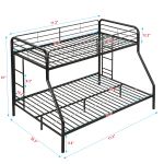 Twin Over FULL Metal Bunk Bed ,  No Box Spring Needed,  Large Under Bed Storage,  Easy Assemble