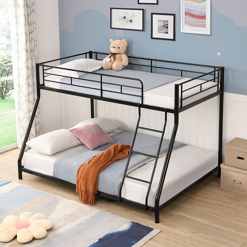 Space-Saving Metal Floor Bunk Bed Twin Over Full, Black | Just Better Bunk Beds