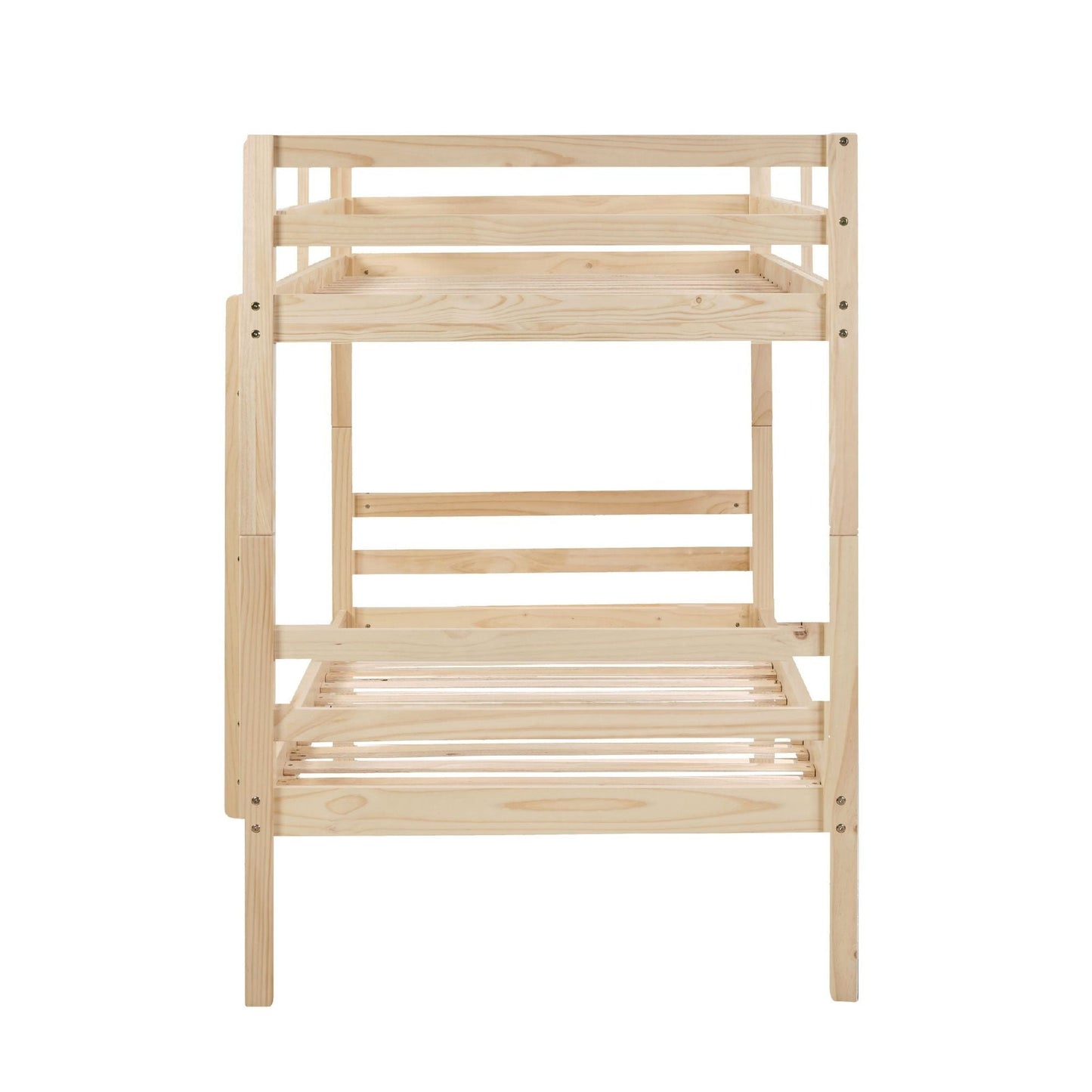 Shared Room Solution Twin Over Twin Wood Bunk Bed with Ladder, White | Just Better Bunk Beds