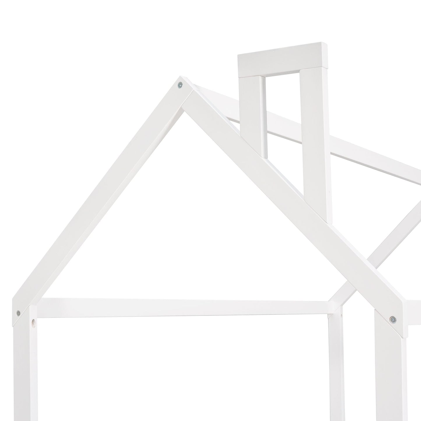 House-Style Twin Wood Bed Frame with Fence for Kids and Teens, Espresso, Gray, White | Just Better Bunk Beds