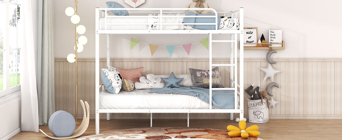 Space-Saving Full Over Full Metal Bunk Bed, Available in Black, Silver, and White | Just Better Bunk Beds