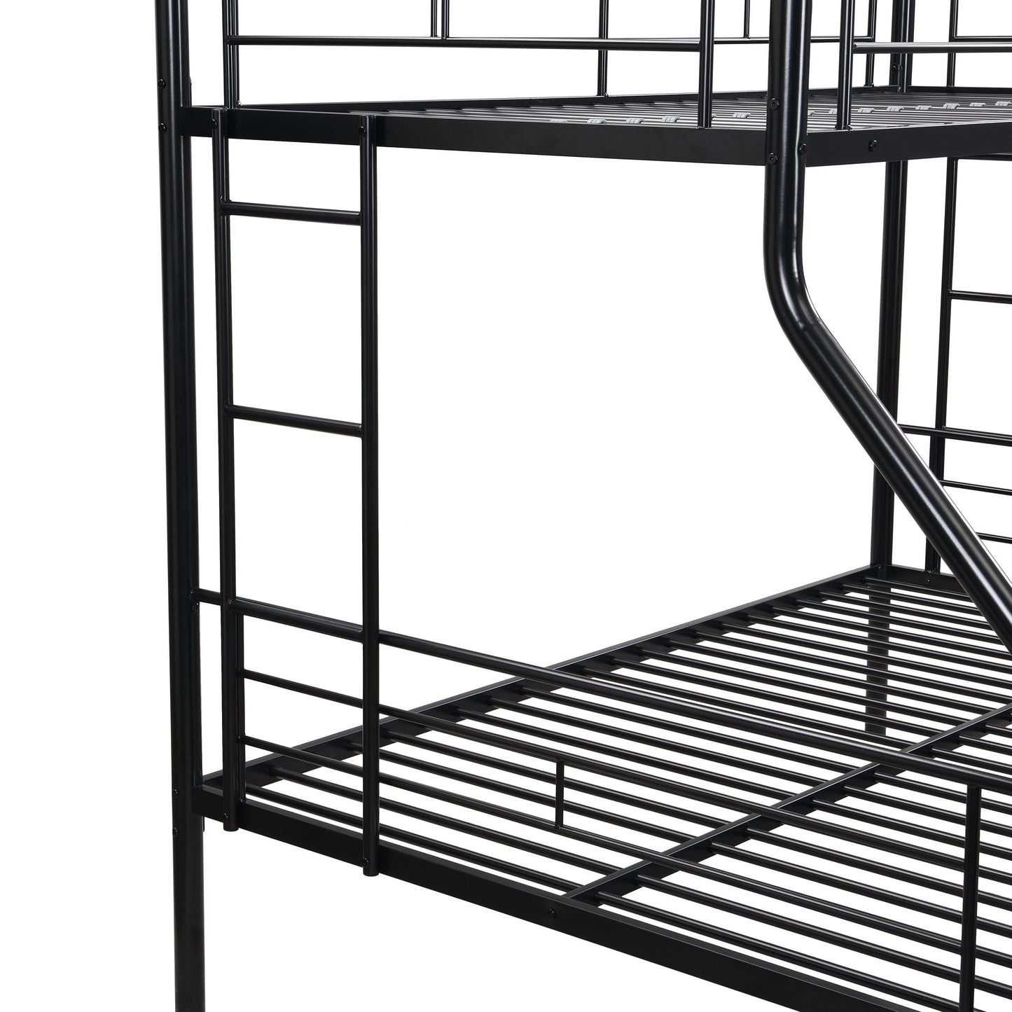 Twin Over Full with trundle Metal Bunk Bed ,  No Box Spring Needed,  Easy Assemble