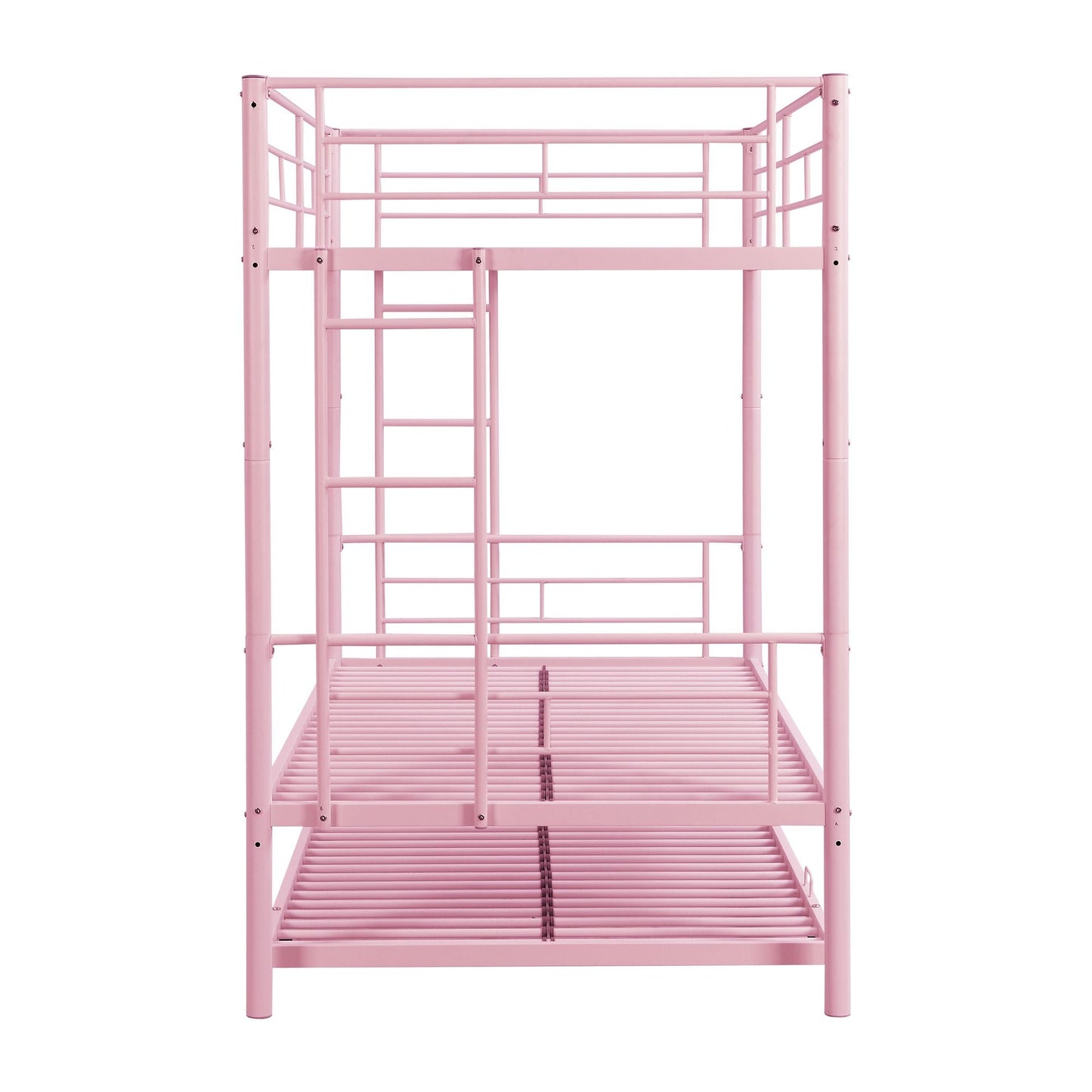 Heavy-Duty Twin Metal Bunk Bed with Trundle and Guard Rail, Multiple Colors | Just Better Bunk Beds