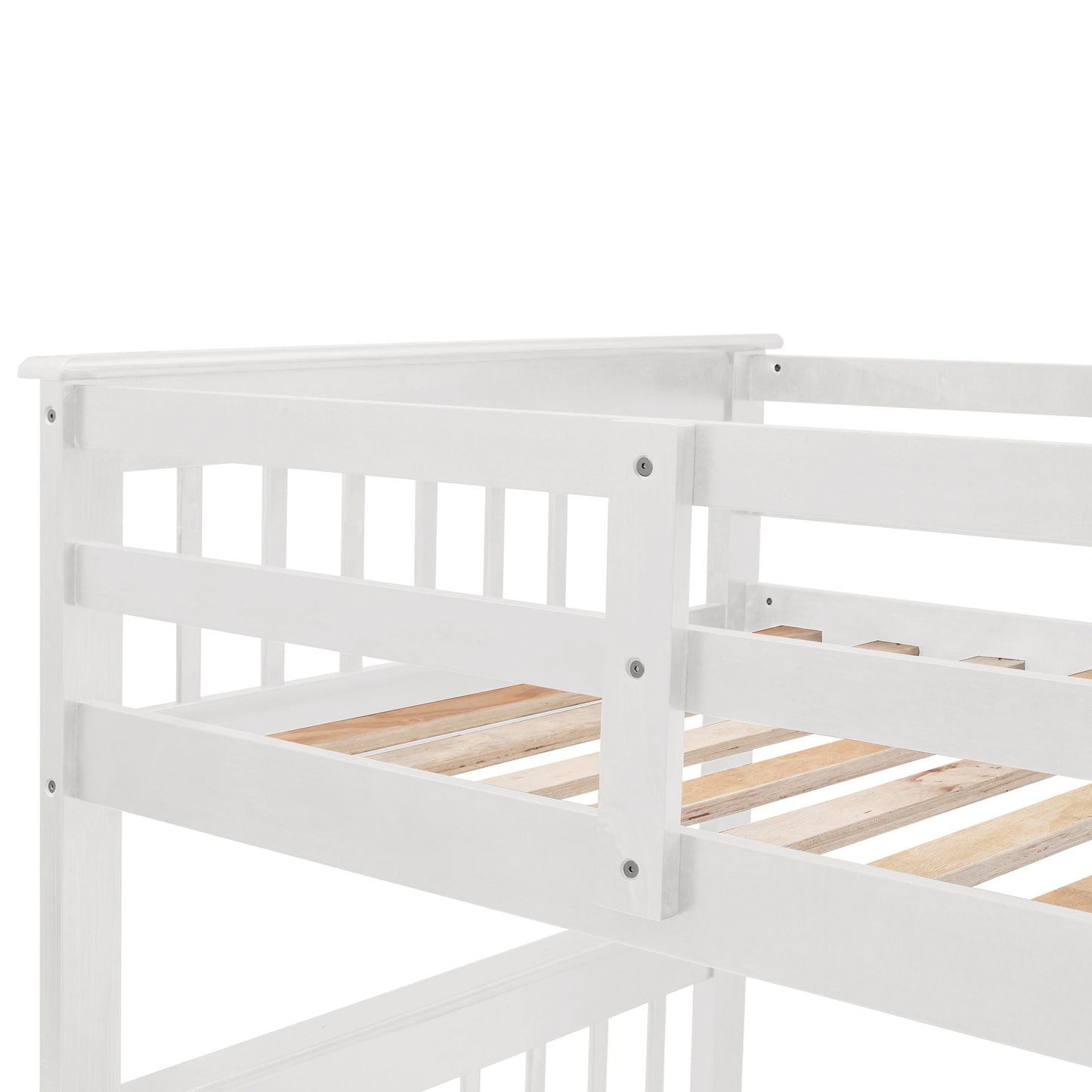 Stairway Twin-Over-Full Bunk Bed with Drawer,  Storage and Guard Rail for Bedroom,  Dorm,  for Adults,  White