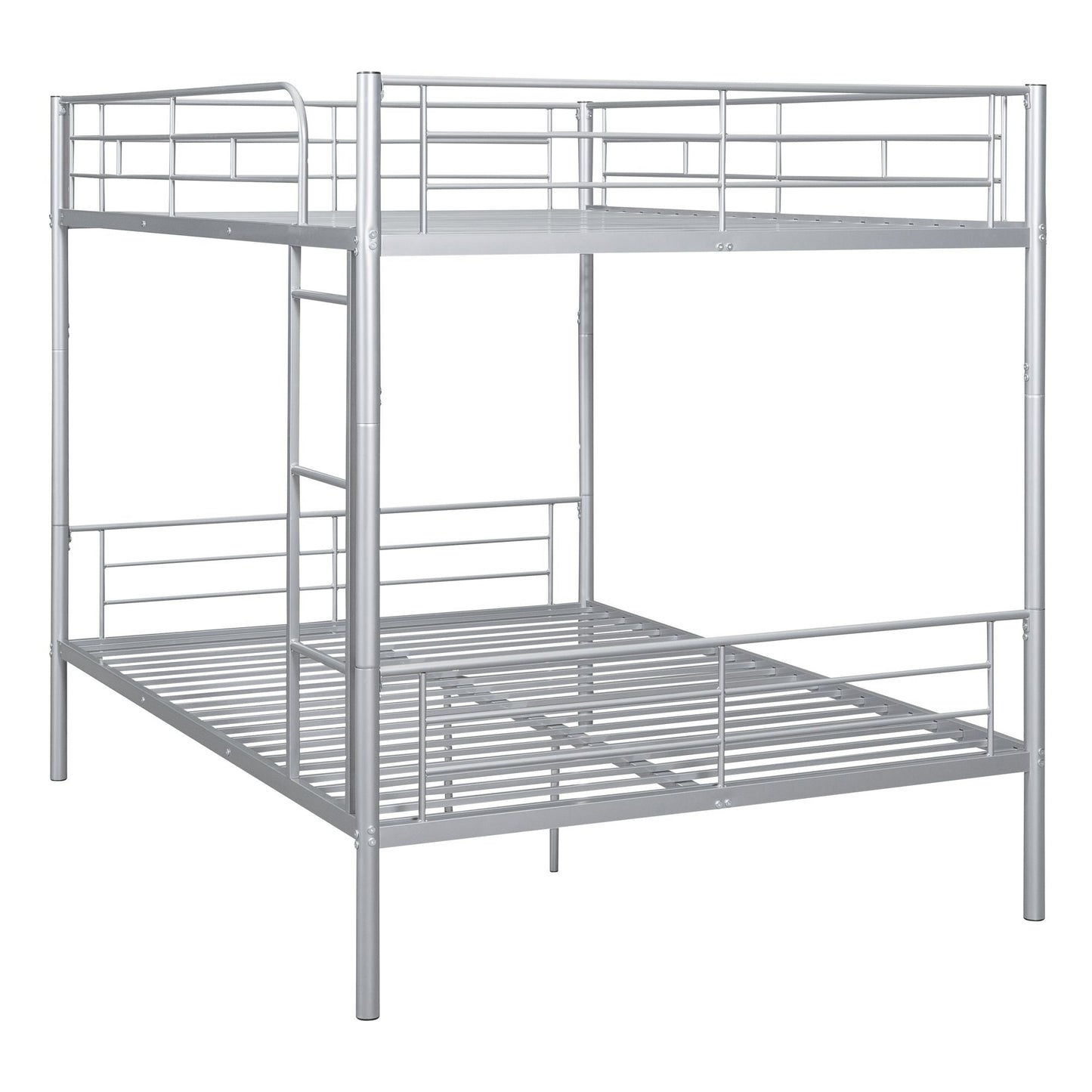 Space-Saving Full Over Full Metal Bunk Bed, Available in Black, Silver, and White | Just Better Bunk Beds