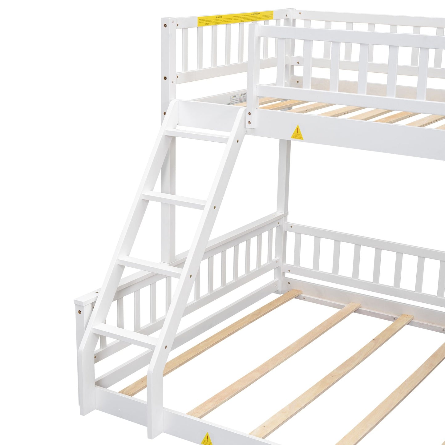 Shared Room Solution Twin XL Over Queen Wood Bunk Bed, White | Just Better Bunk Beds