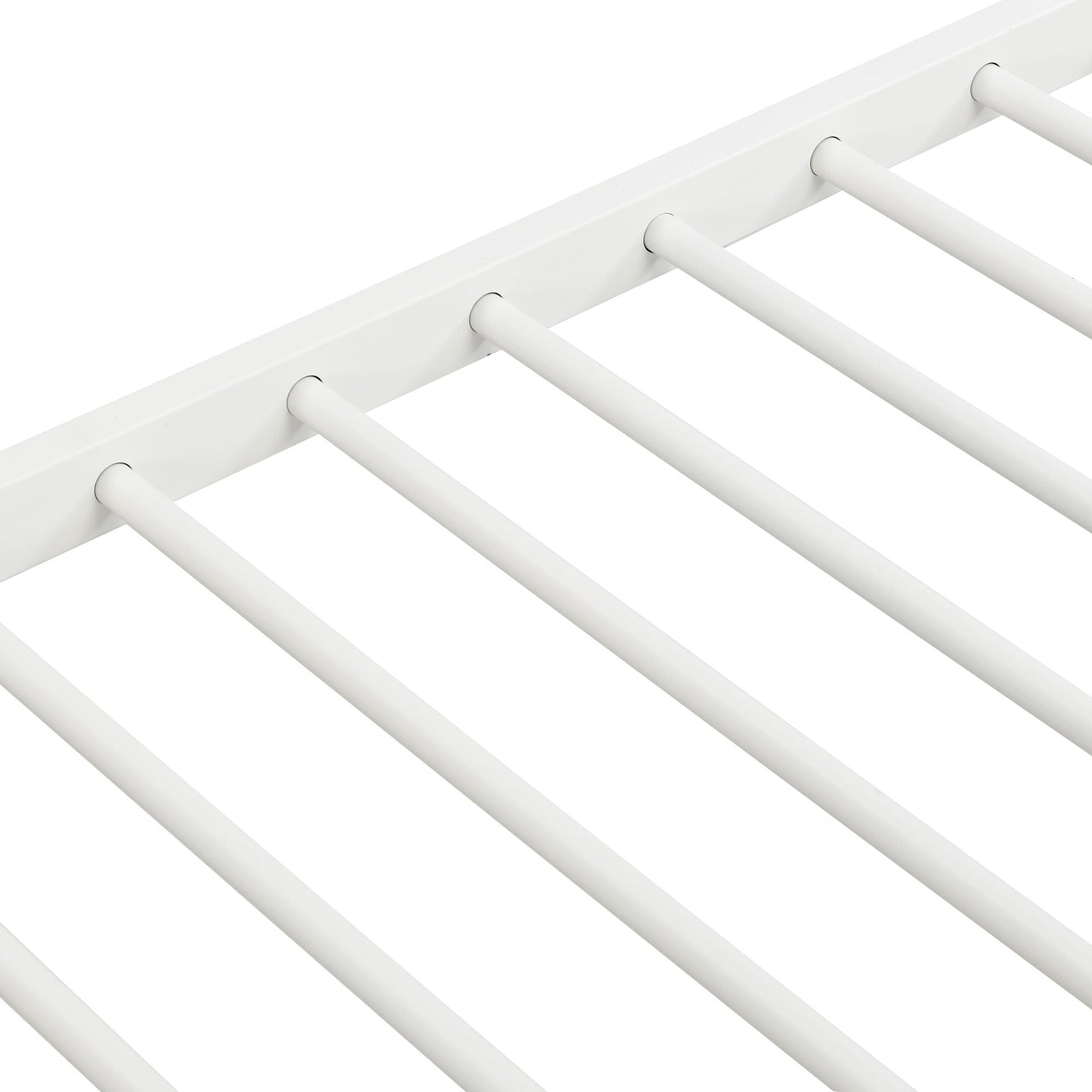 Space-Saving Twin Metal Bunk Bed with Trundle, White | Just Better Bunk Beds