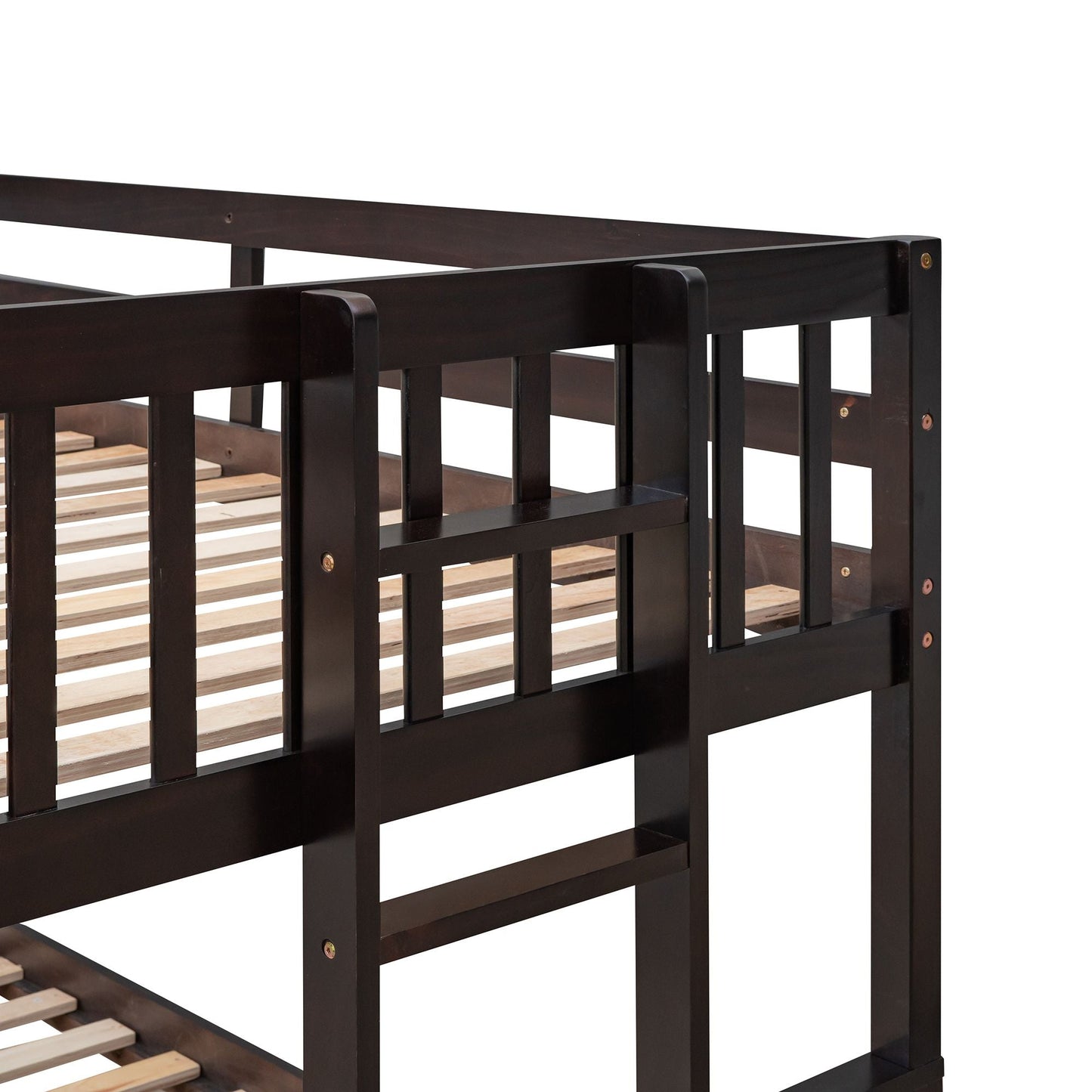 Versatile Twin Over Full Wood Bunk Bed, White with Trundle and Drawers | Just Better Bunk Beds