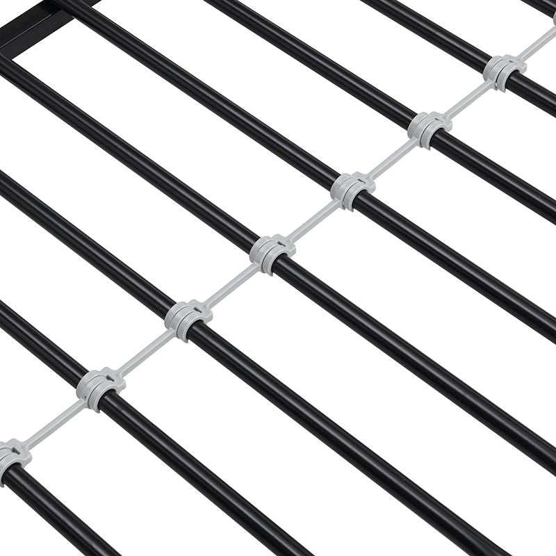 Space-Saving Metal Floor Bunk Bed Twin Over Full, Black | Just Better Bunk Beds
