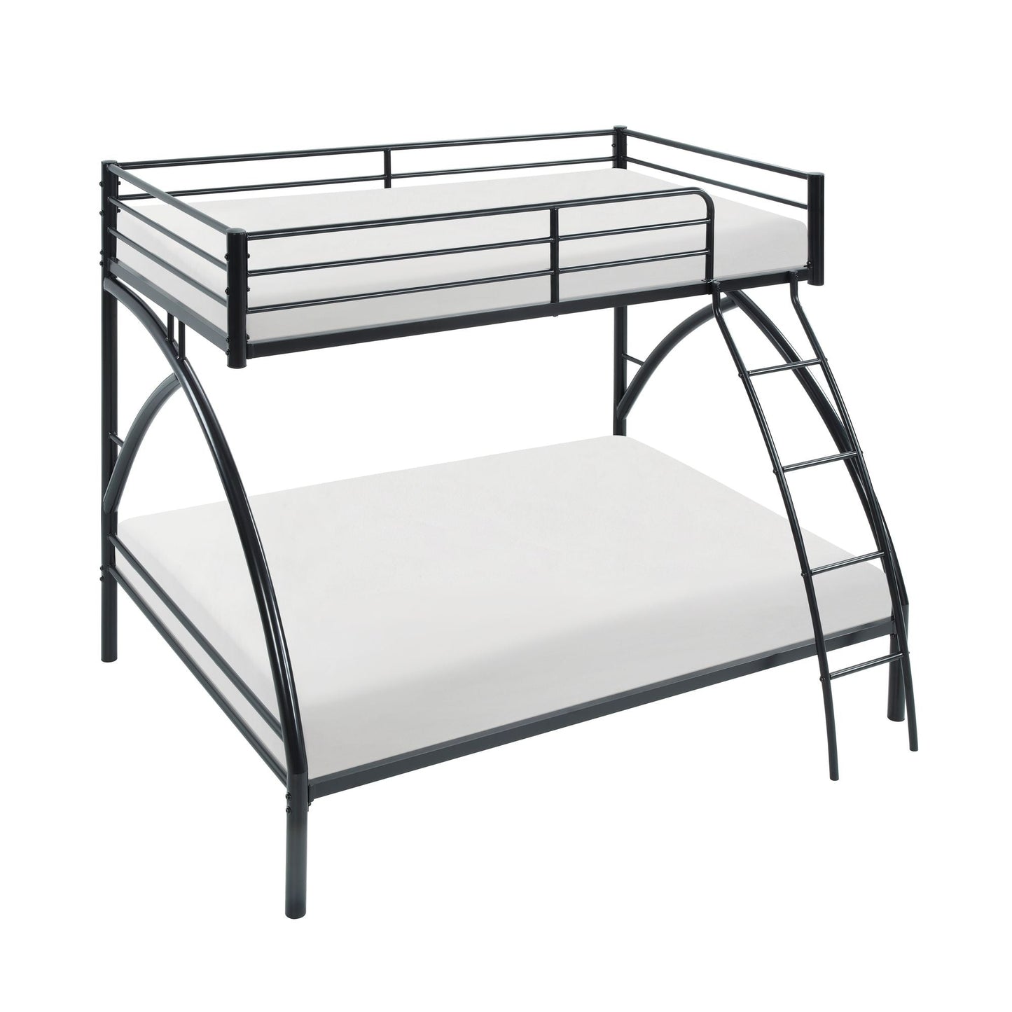 Black Metal Frame Twin/Full Bunk Bed,  Youth Bed,  Youth Bedroom Furniture,  Easy Assembly