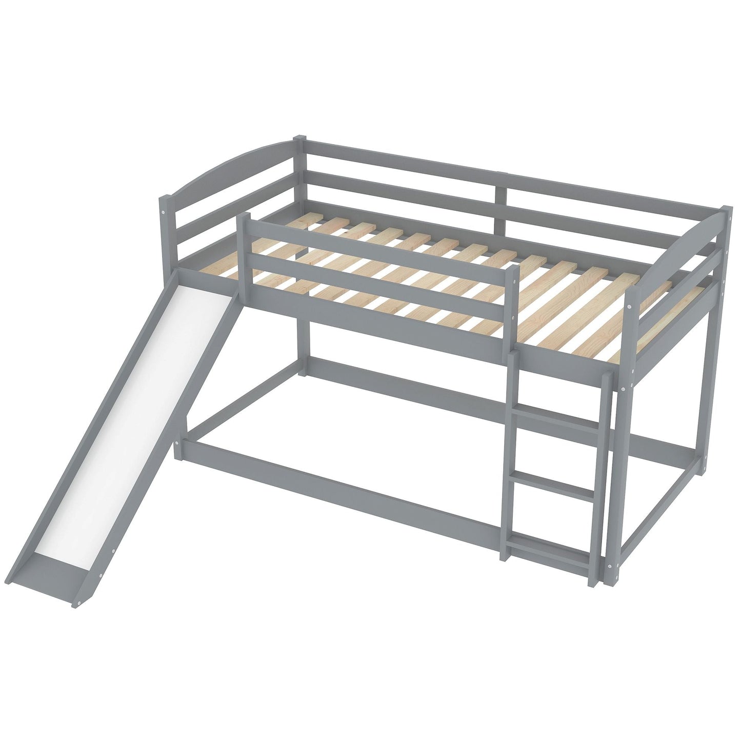 Twin over Twin Bunk Bed with Convertible Slide and Ladder
