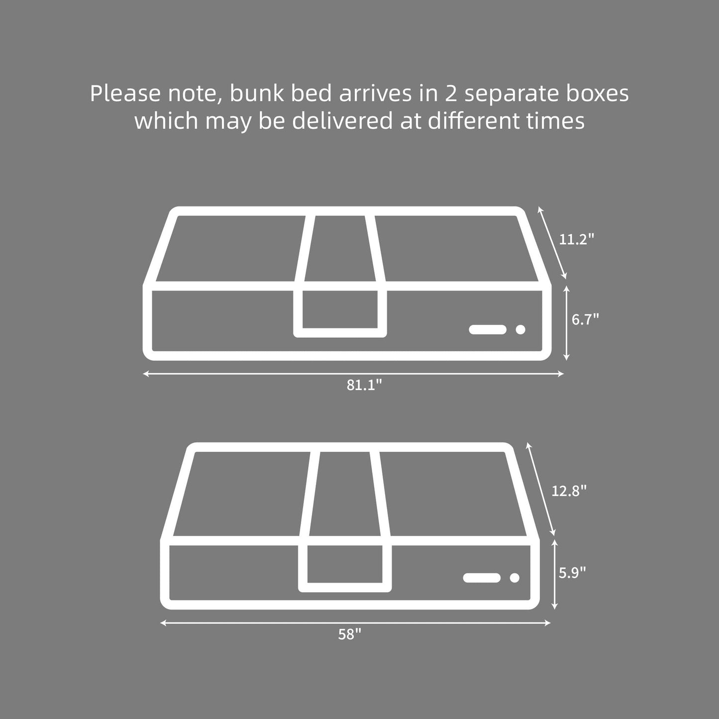 Shared Room Solution Twin Over Full Wood Bunk Bed, Gray with Ladder and High Guardrail | Just Better Bunk Beds