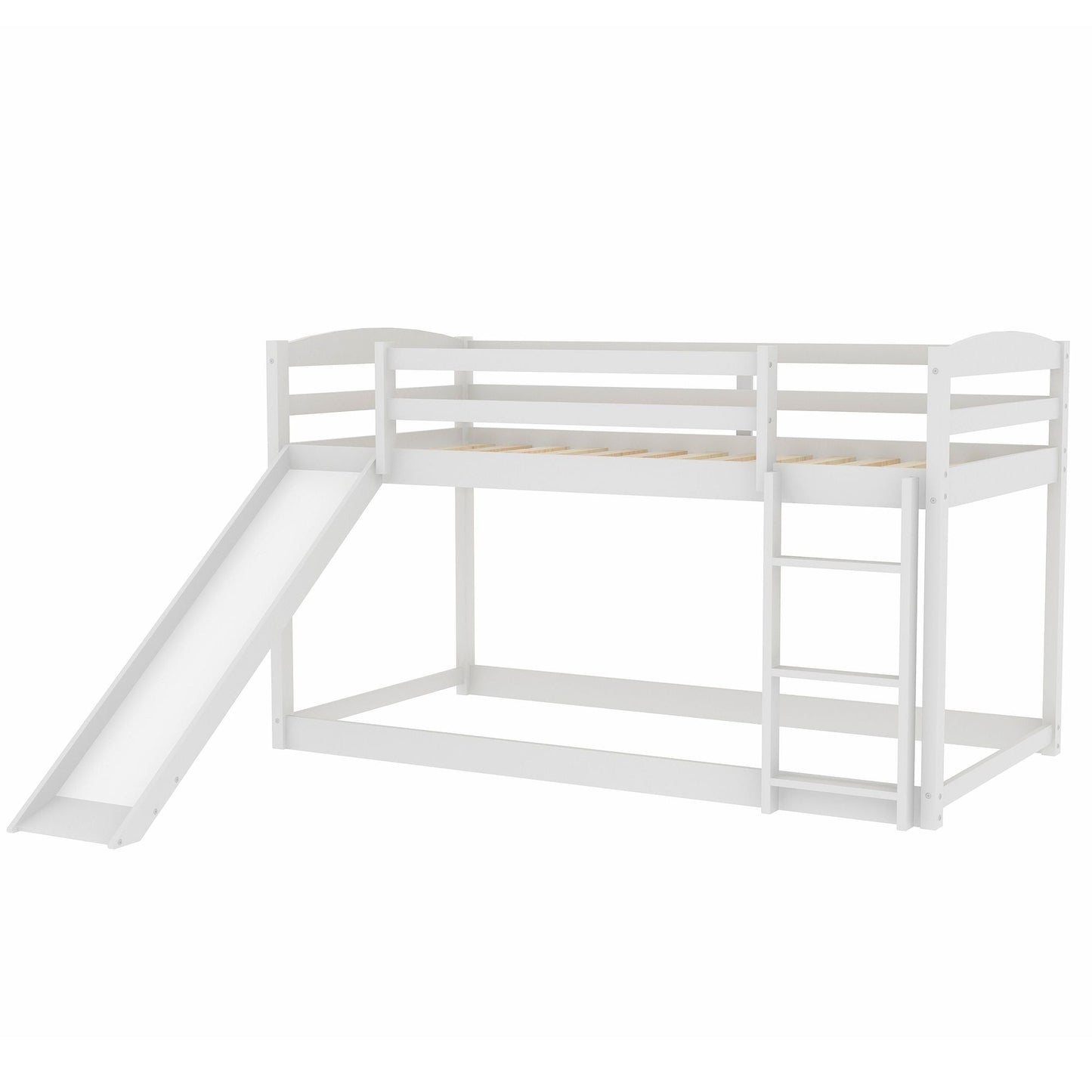 Twin over Twin Bunk Bed with Convertible Slide and Ladder