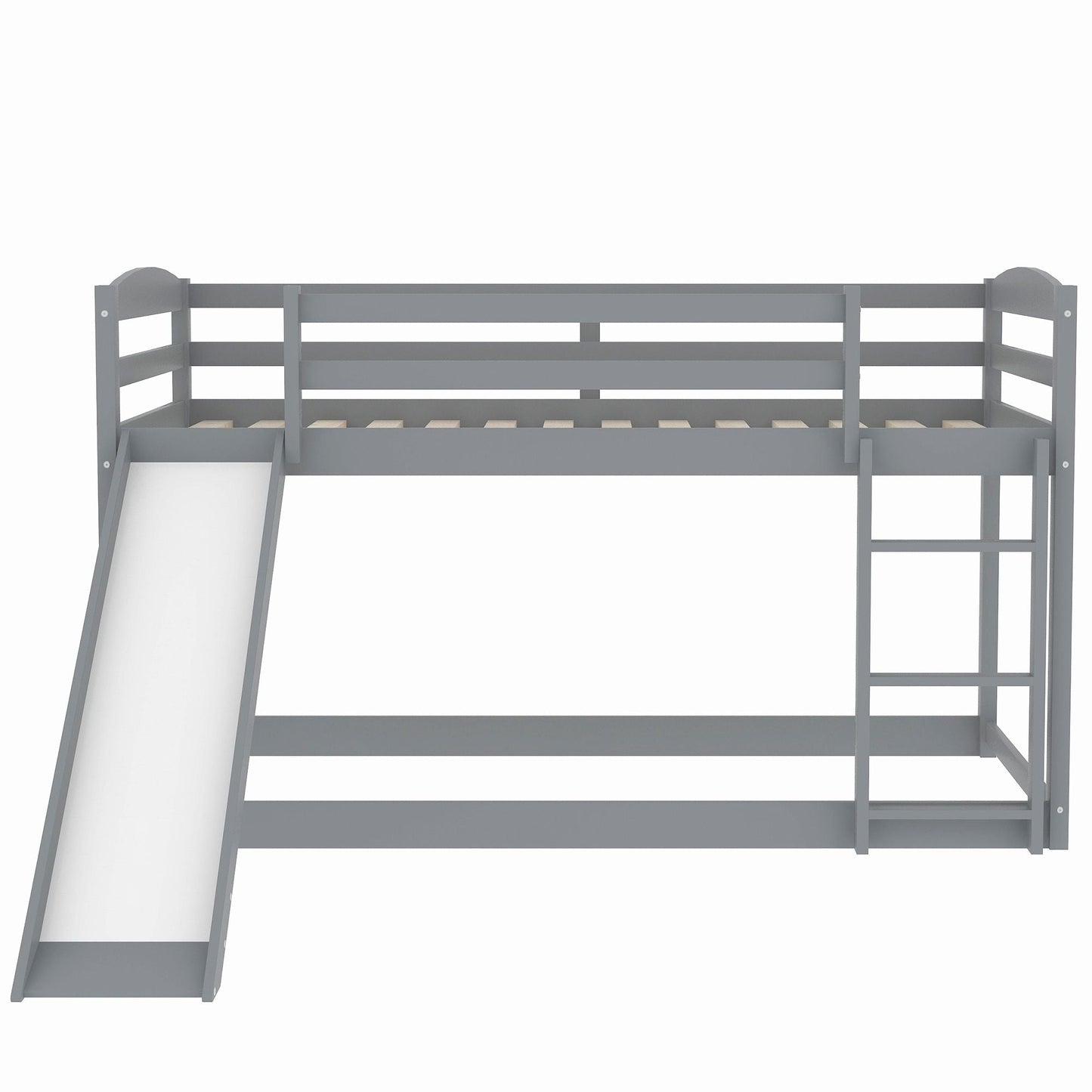 Twin over Twin Bunk Bed with Convertible Slide and Ladder