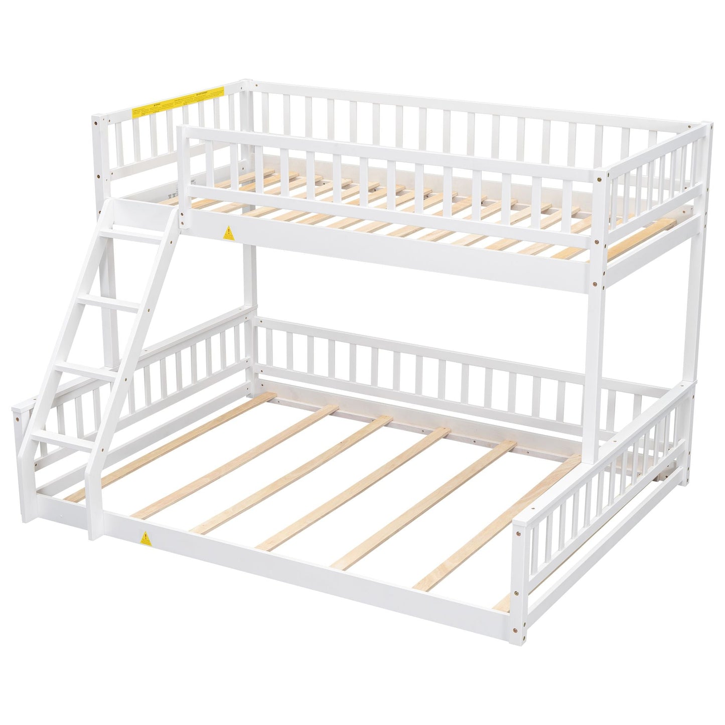 Shared Room Solution Twin XL Over Queen Wood Bunk Bed, White | Just Better Bunk Beds